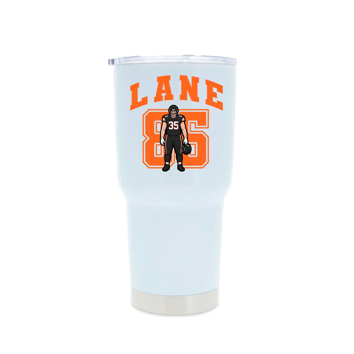 30oz Stainless Steel Tumbler — Number in White