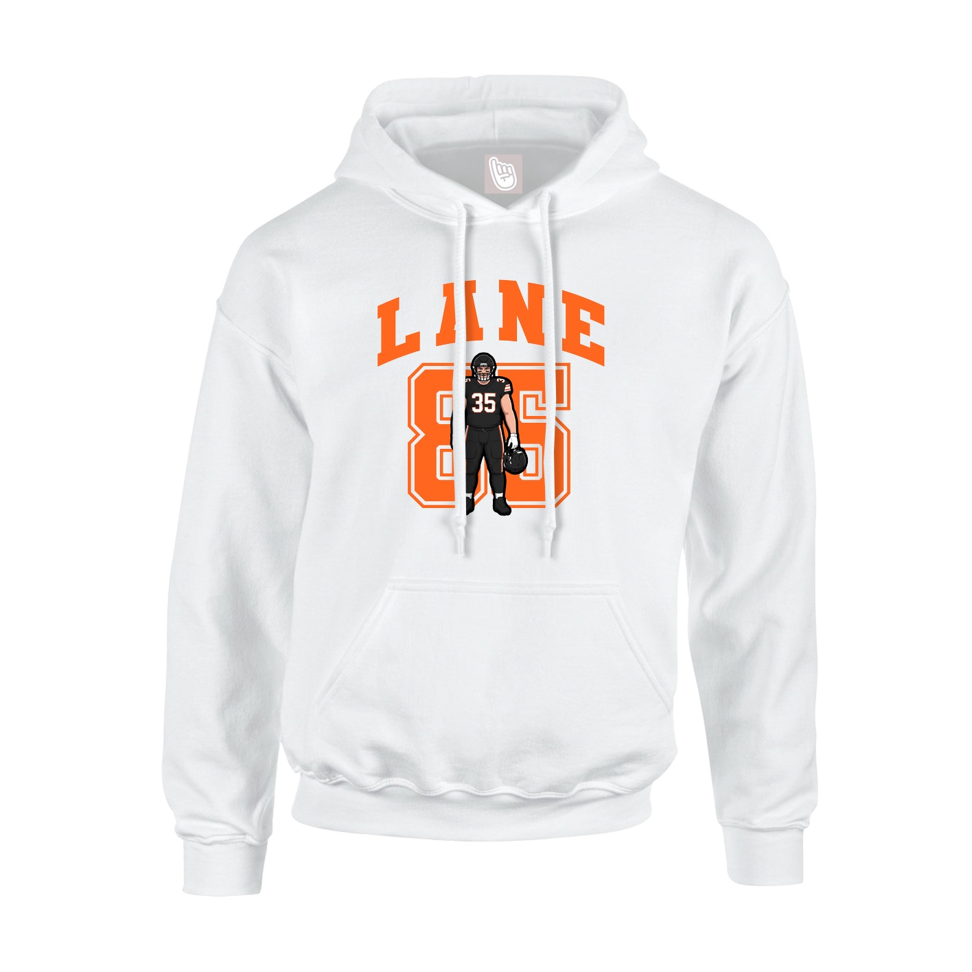 Hoodie — Number in White