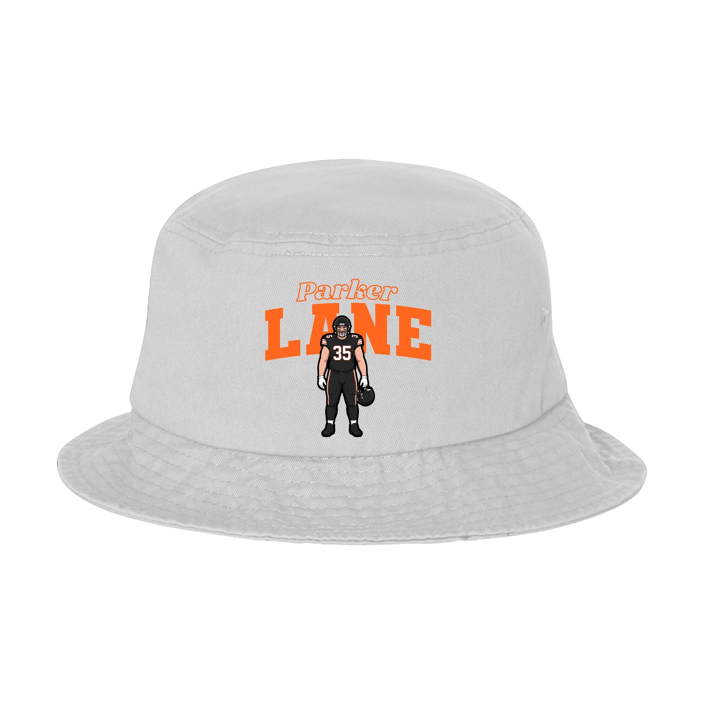 Bucket Cap — Name Arch in White
