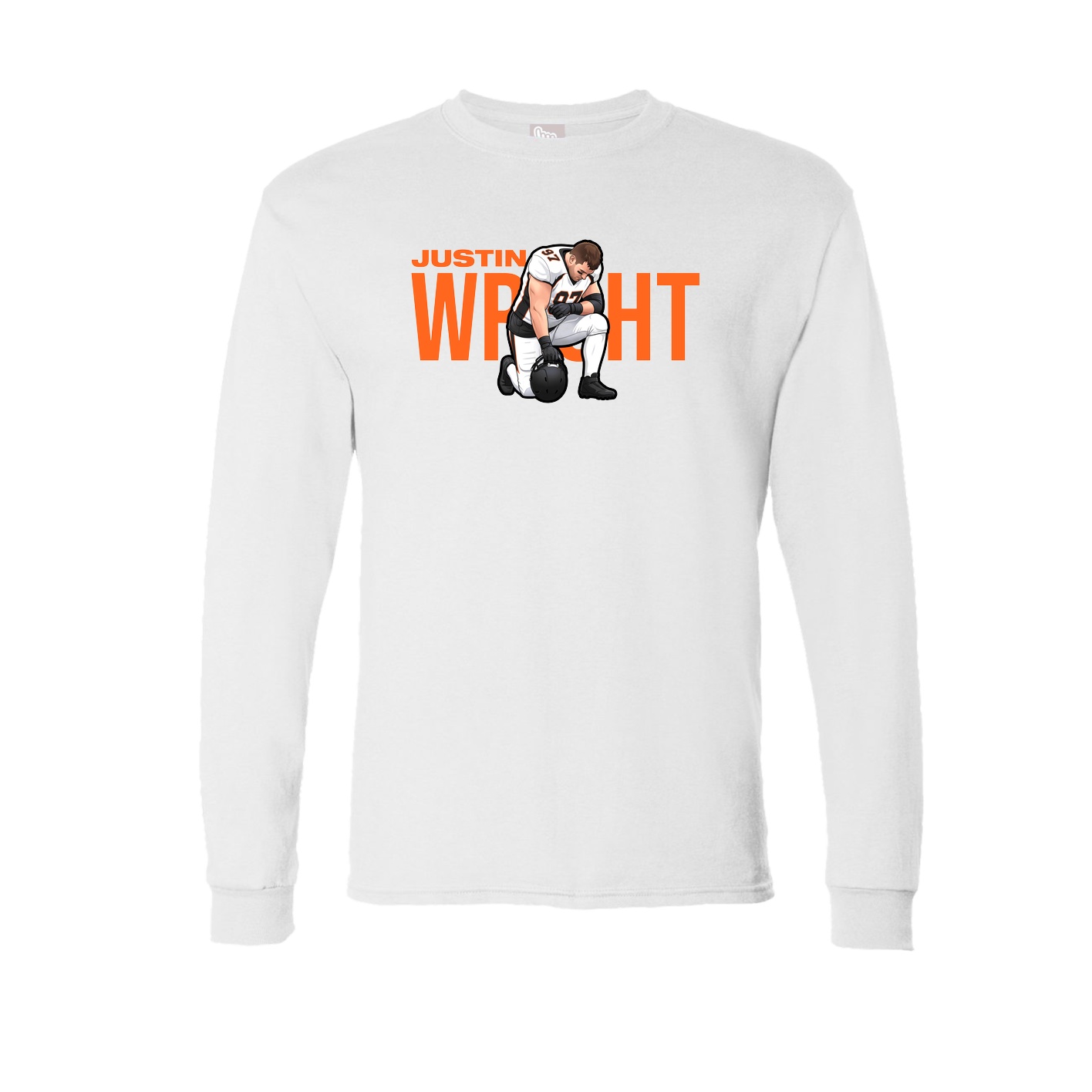 Long Sleeve Tee — Player Name in White