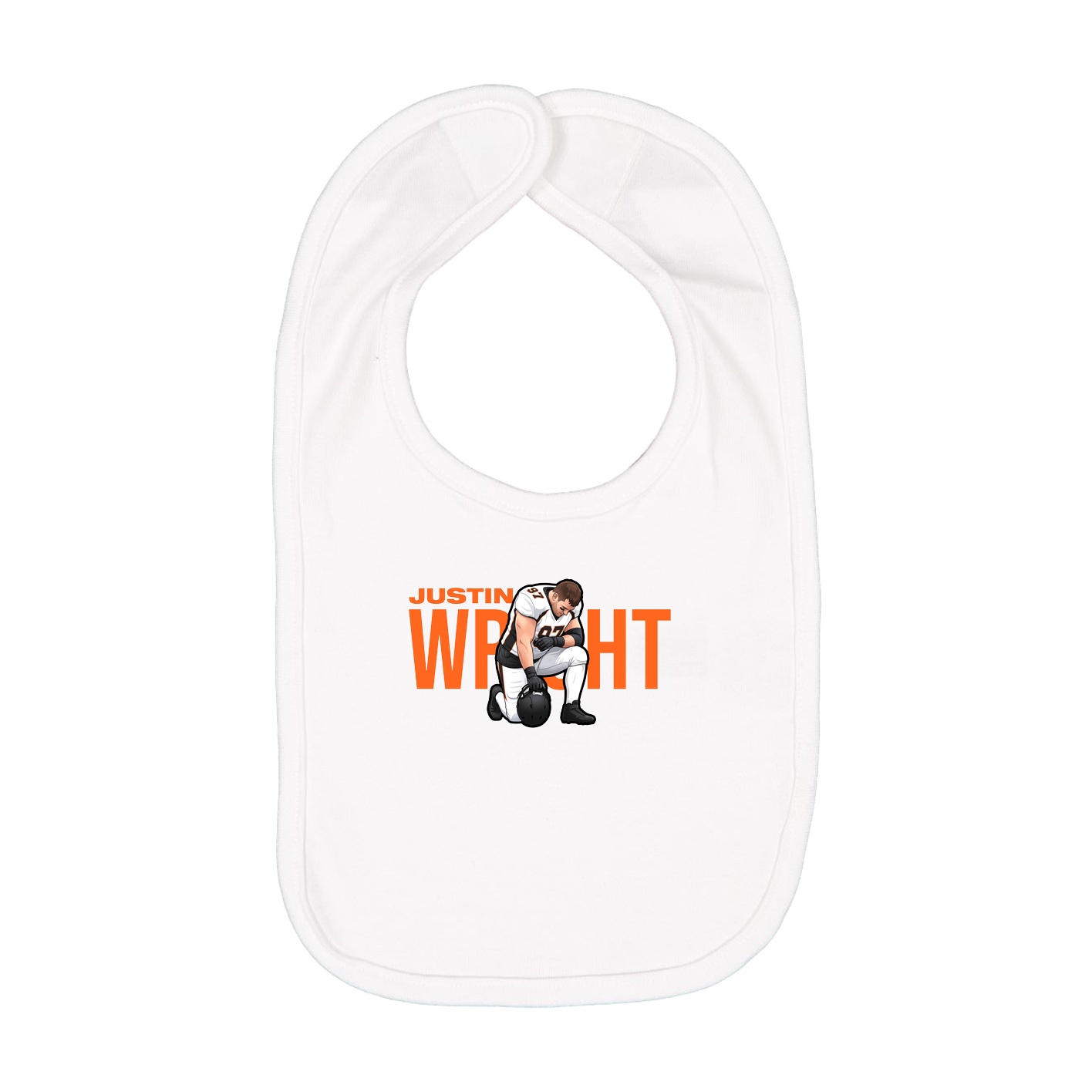 Infant Bib — Player Name in White