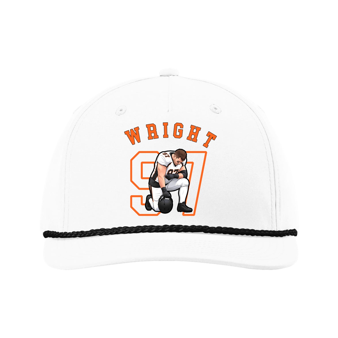 Five-Panel Classic Rope Cap — Shirsey Arch in White