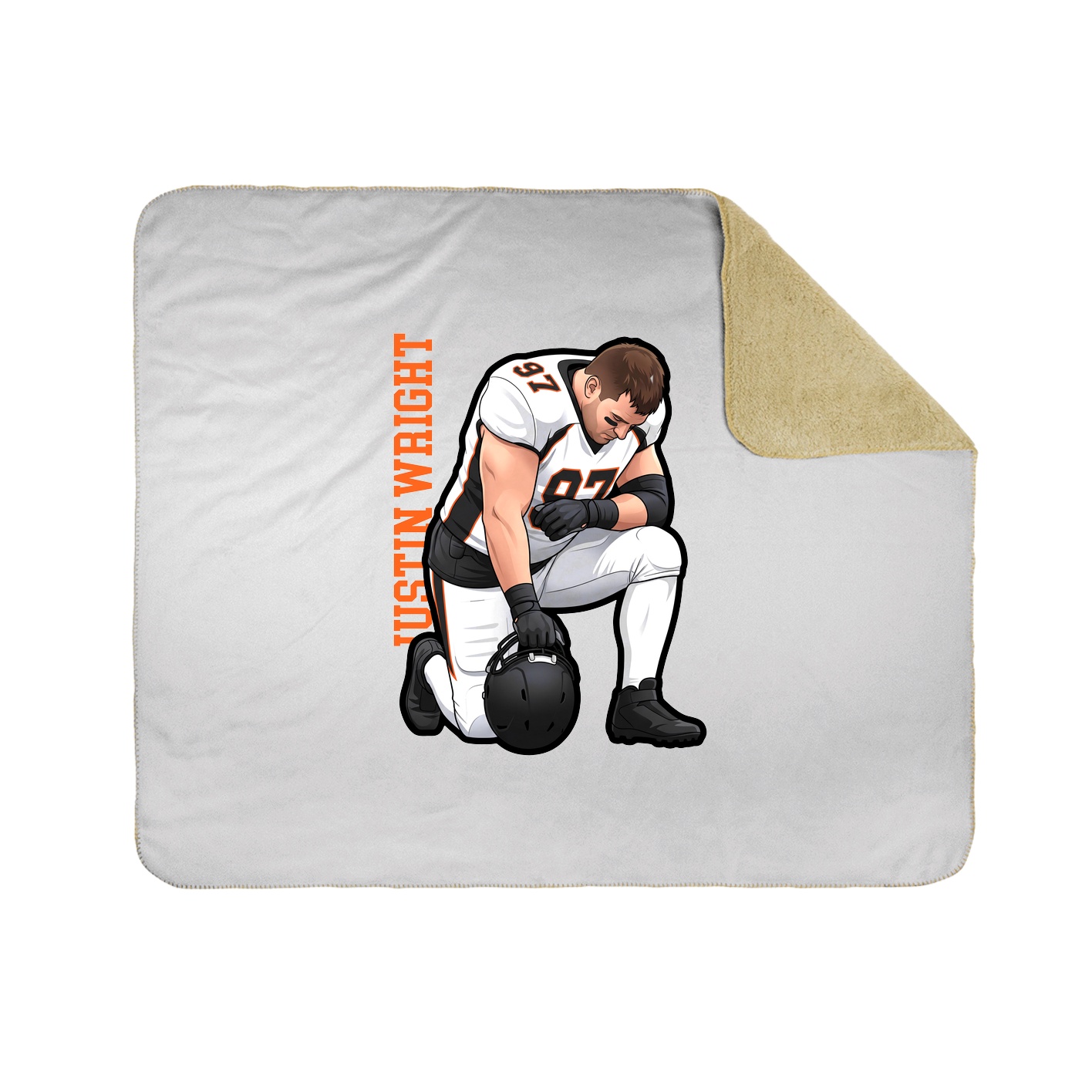 Throw Blanket — Name Vertical in White