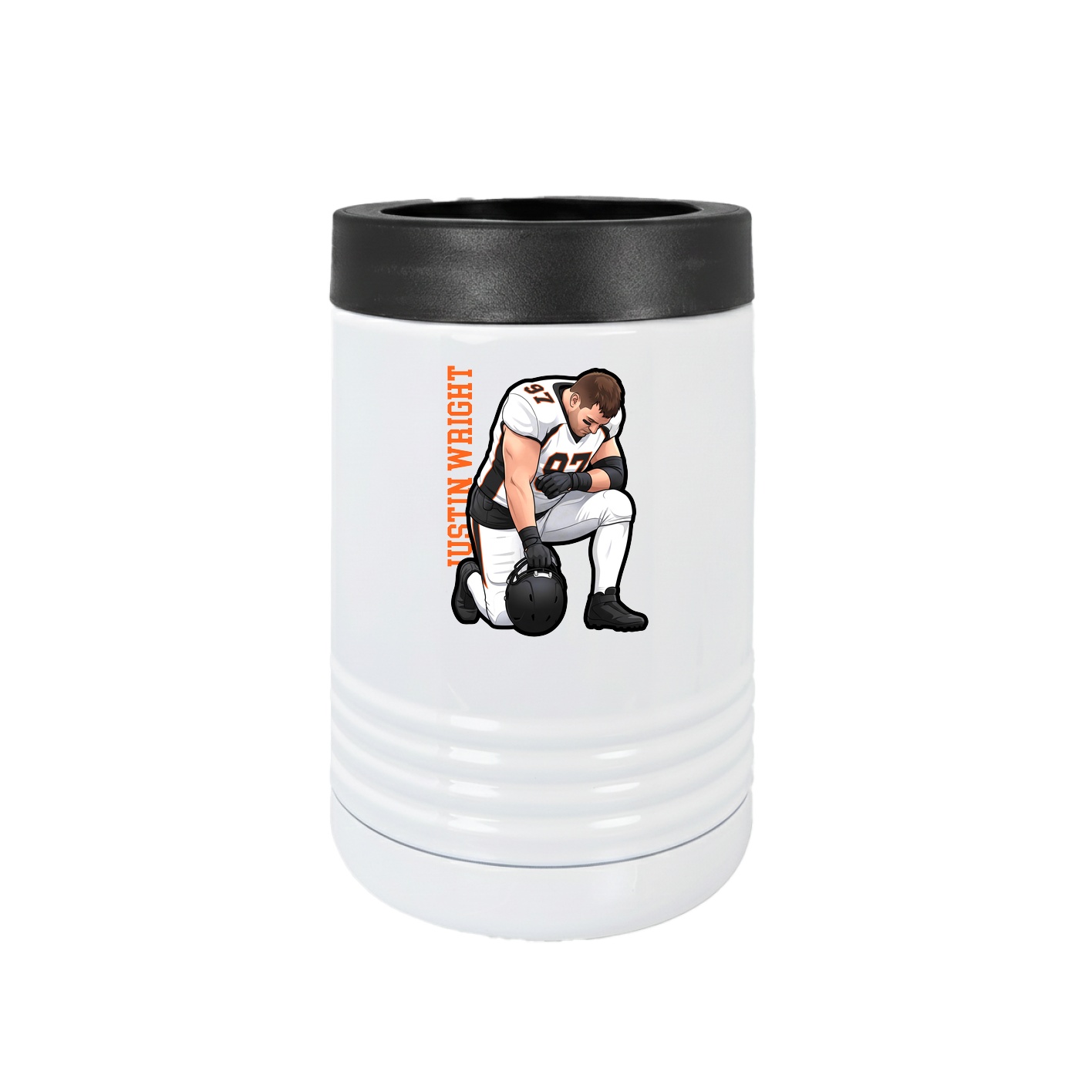 Beverage Holder — Name Vertical in White