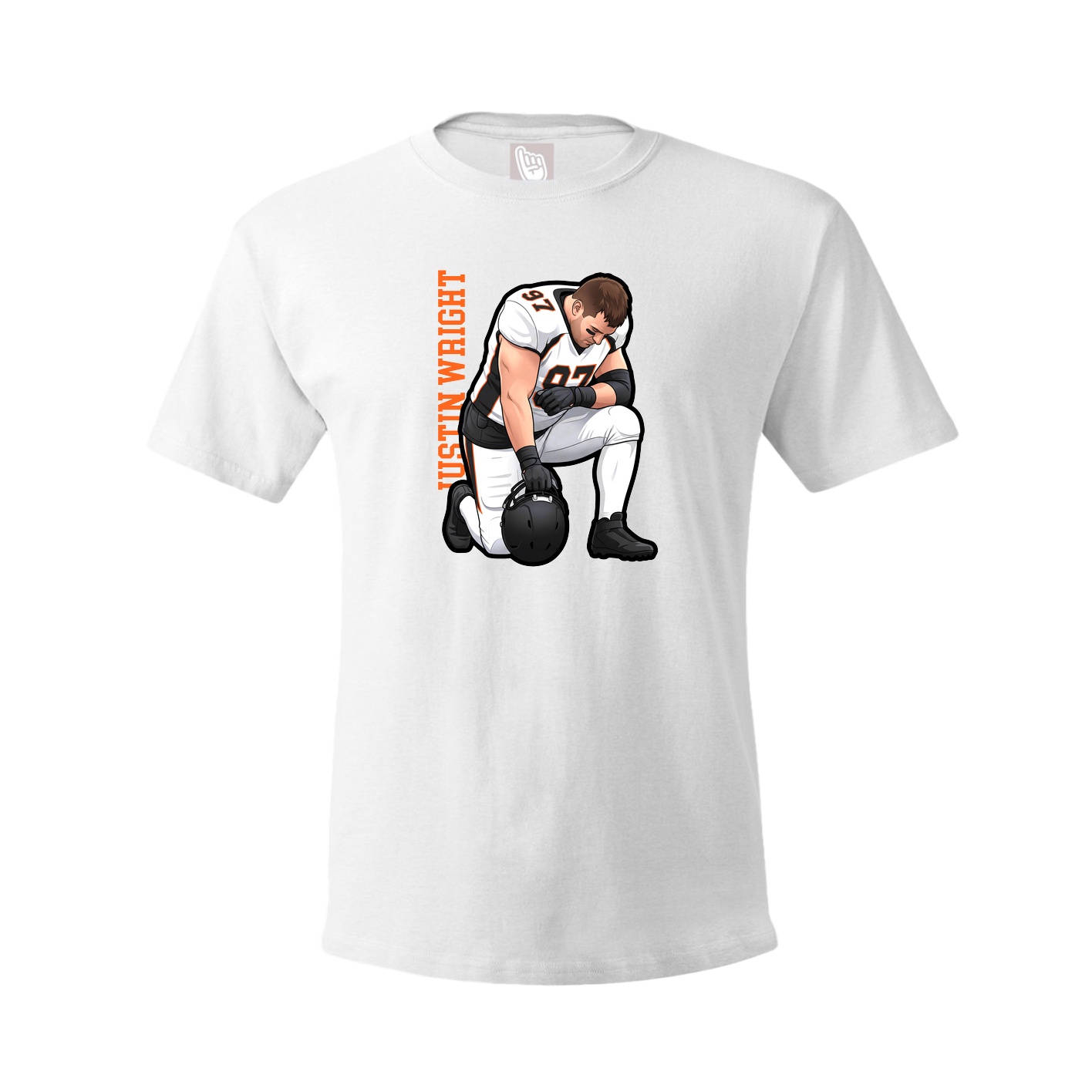 Tee — Name Vertical in White