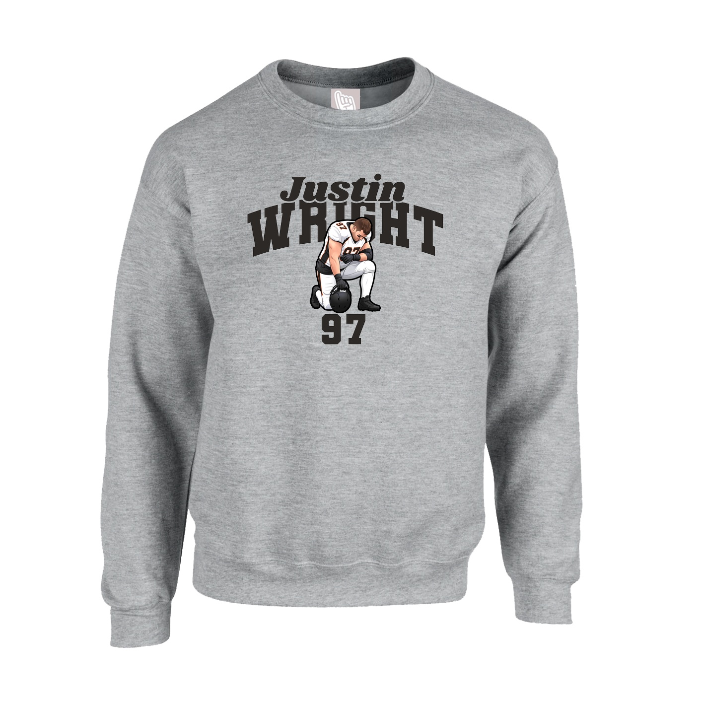 Fleece Crew — Signature Arch in Grey