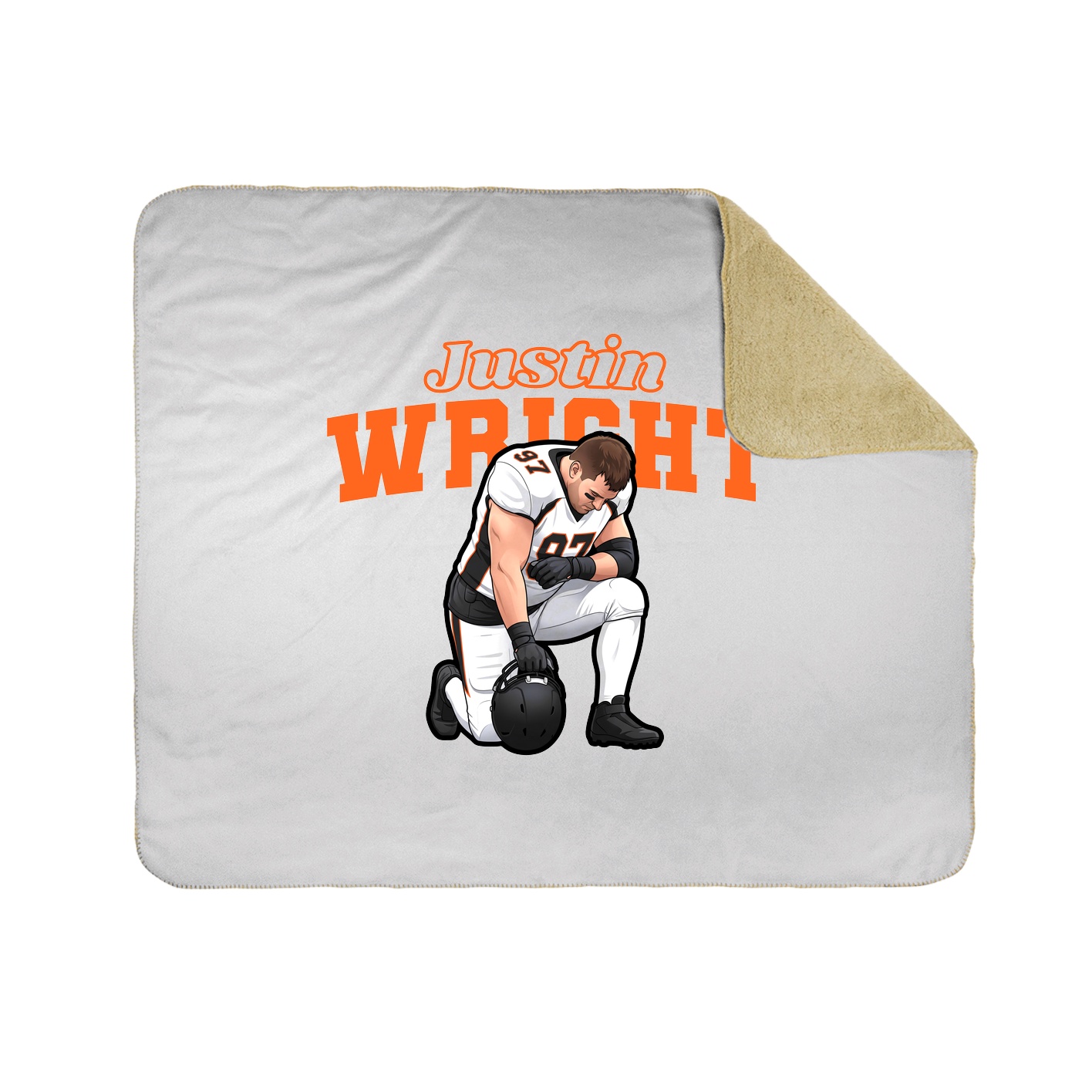 Throw Blanket — Name Arch in White