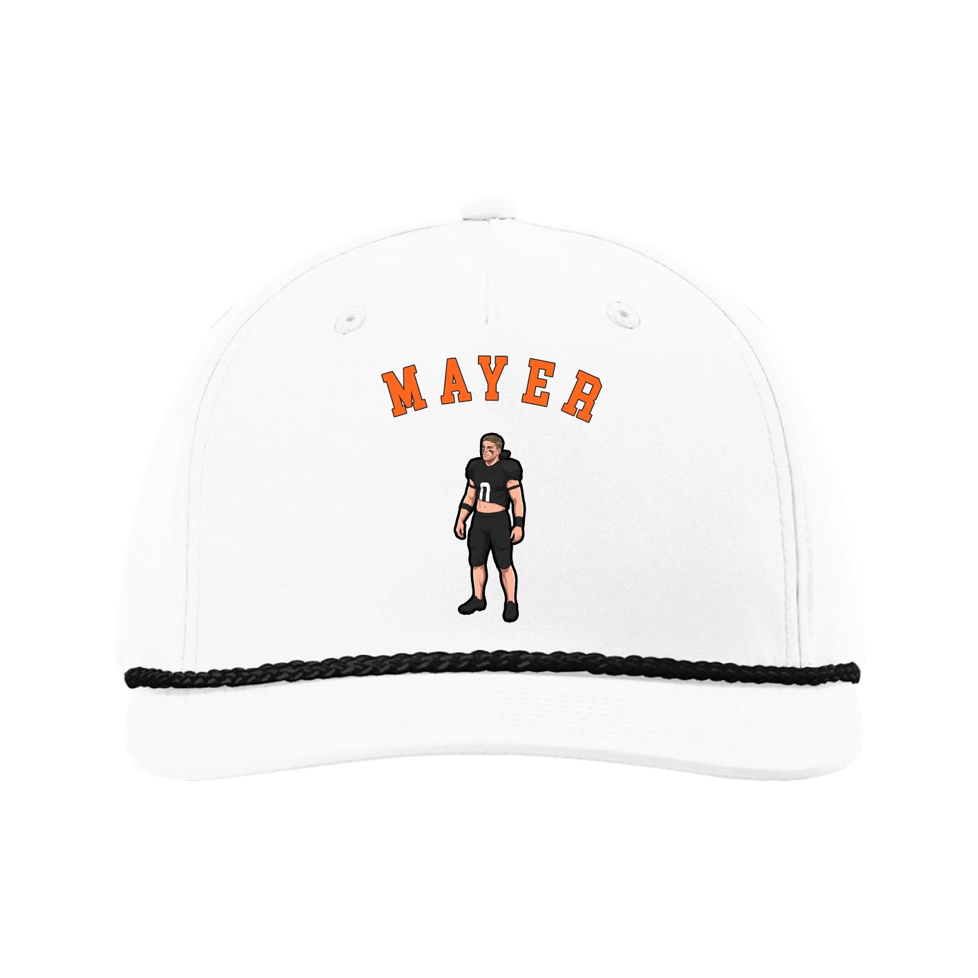Five-Panel Classic Rope Cap — Shirsey Arch in White