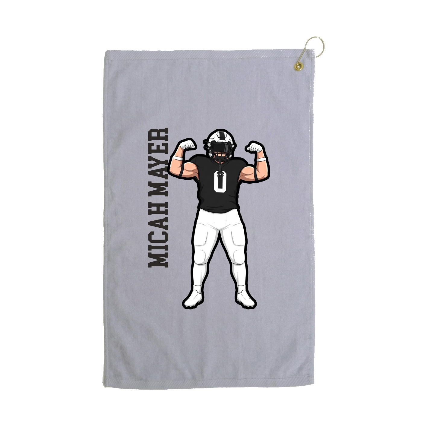 Golf Towel — Name Vertical in Grey