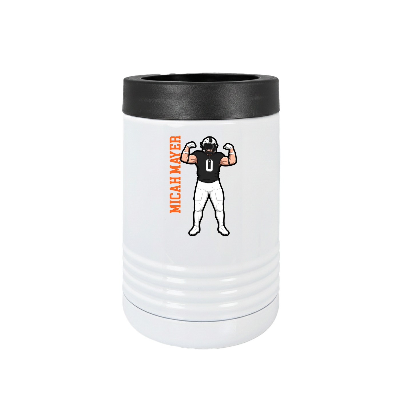 Beverage Holder — Name Vertical in White