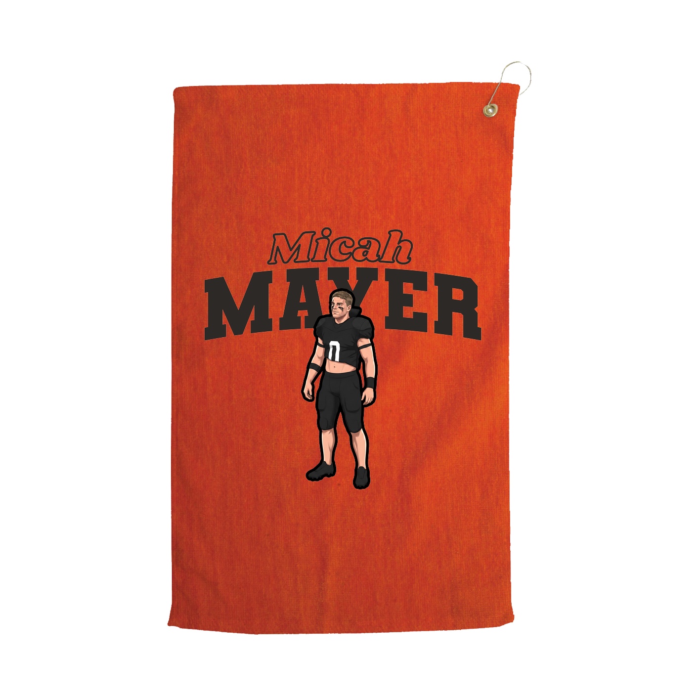 Golf Towel — Name Arch in Orange