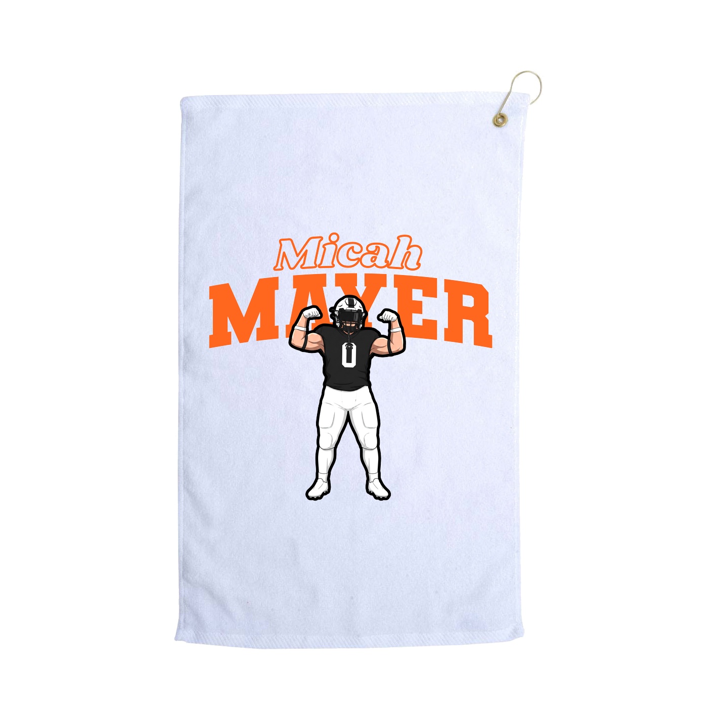Golf Towel — Name Arch in White