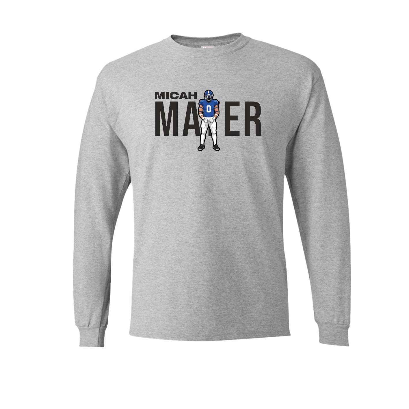 Long Sleeve Tee — Player Name in Grey