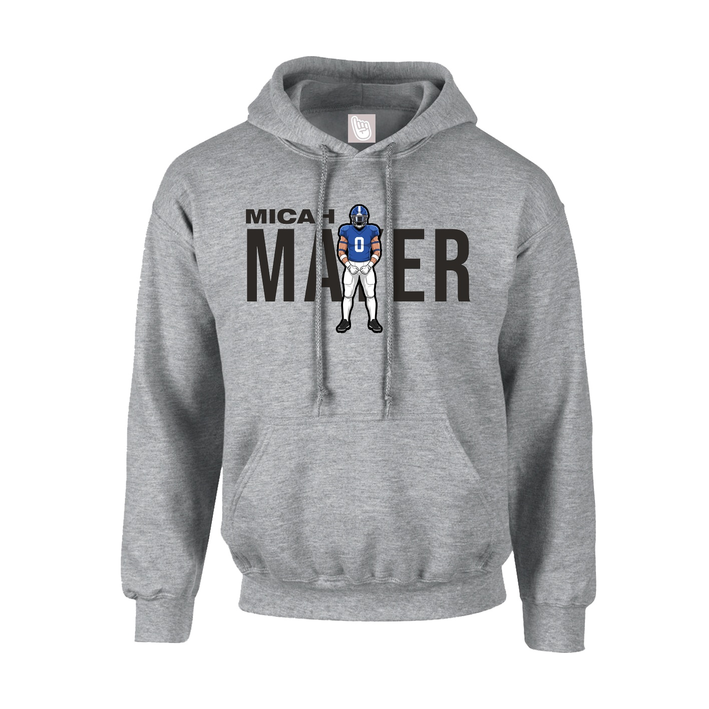 Youth Hoodie — Player Name in Grey