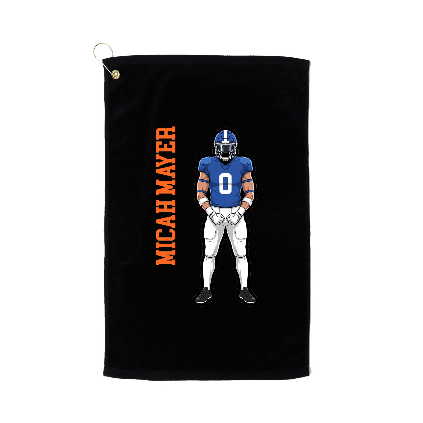 Golf Towel — Name Vertical in Black