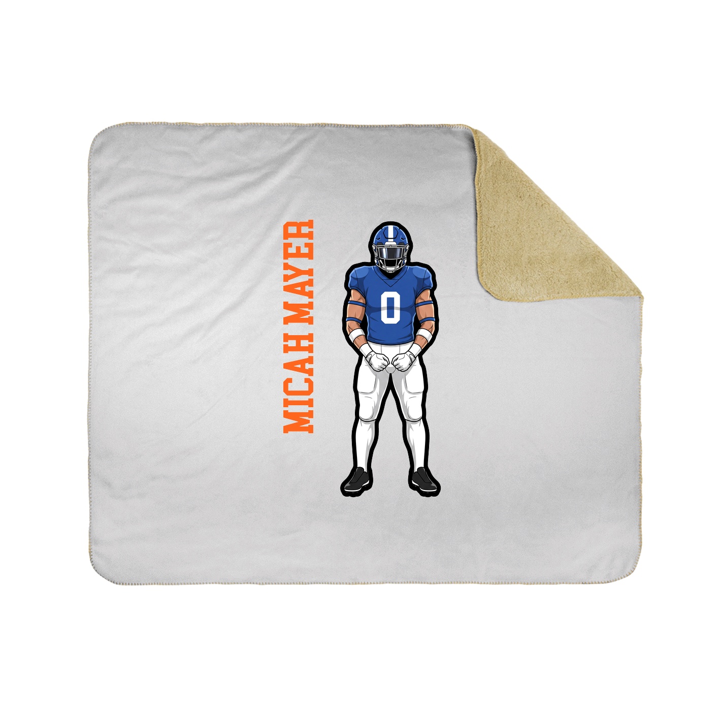 Throw Blanket — Name Vertical in White