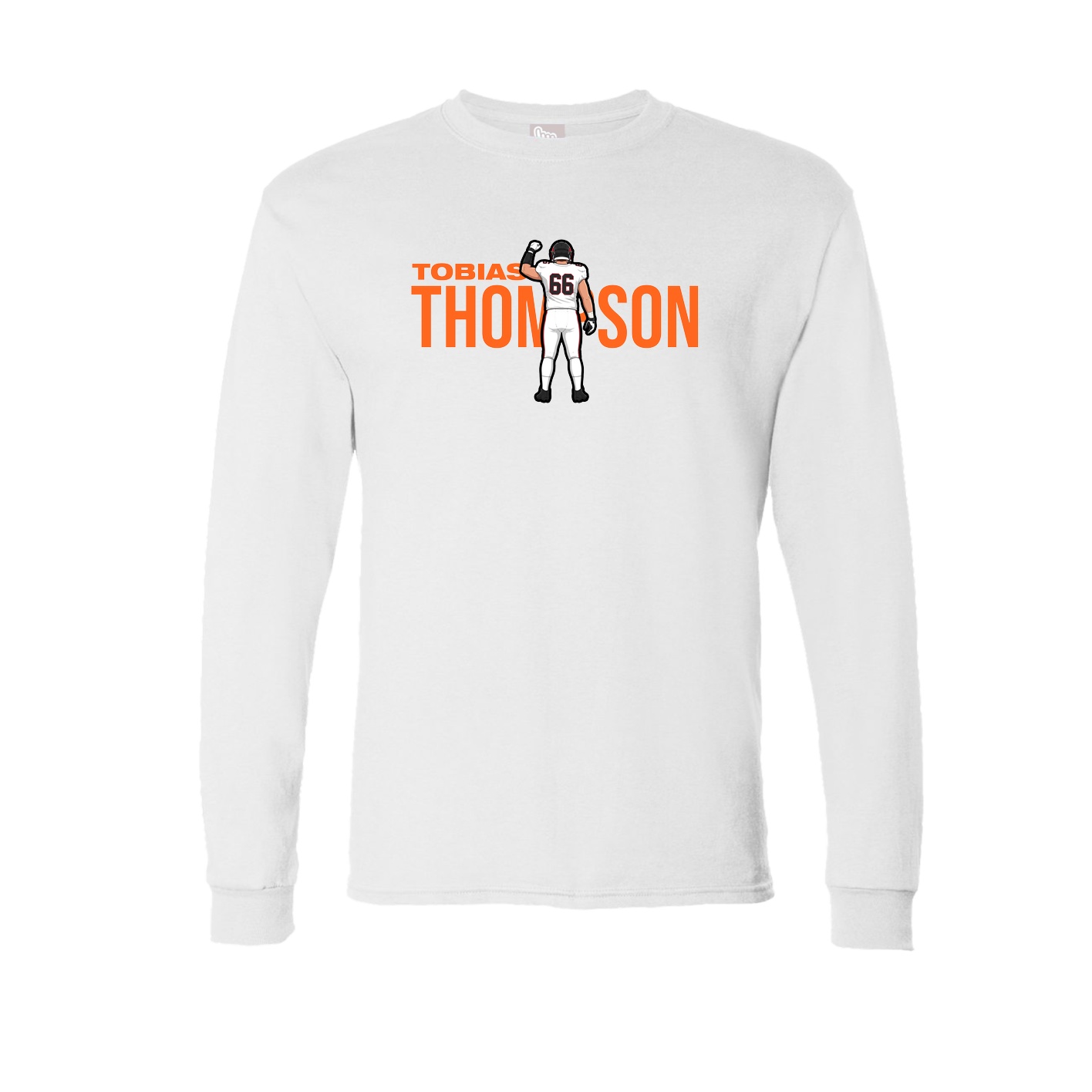 Long Sleeve Tee — Player Name in White