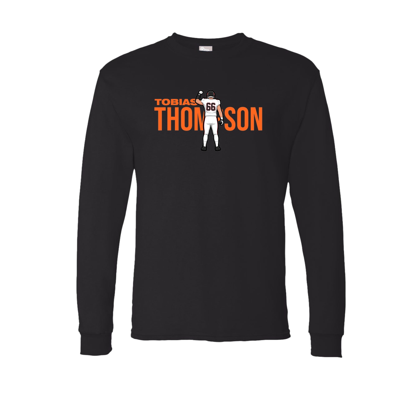 Long Sleeve Tee — Player Name in Black