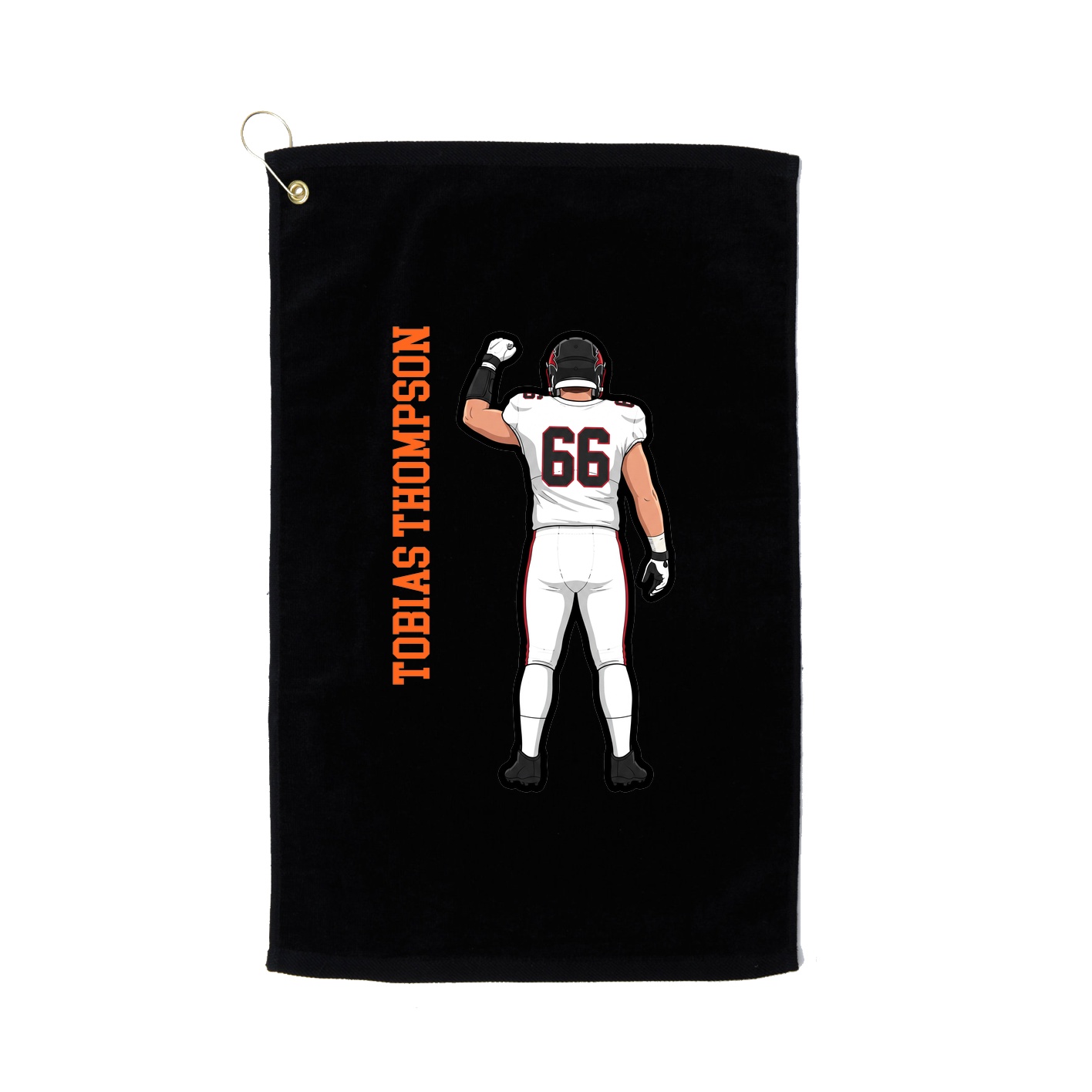 Golf Towel — Name Vertical in Black