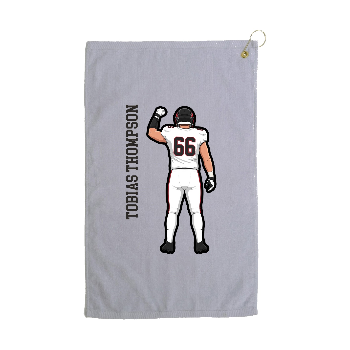 Golf Towel — Name Vertical in Grey