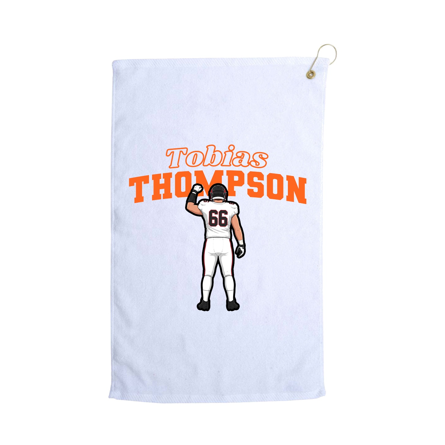 Golf Towel — Name Arch in White