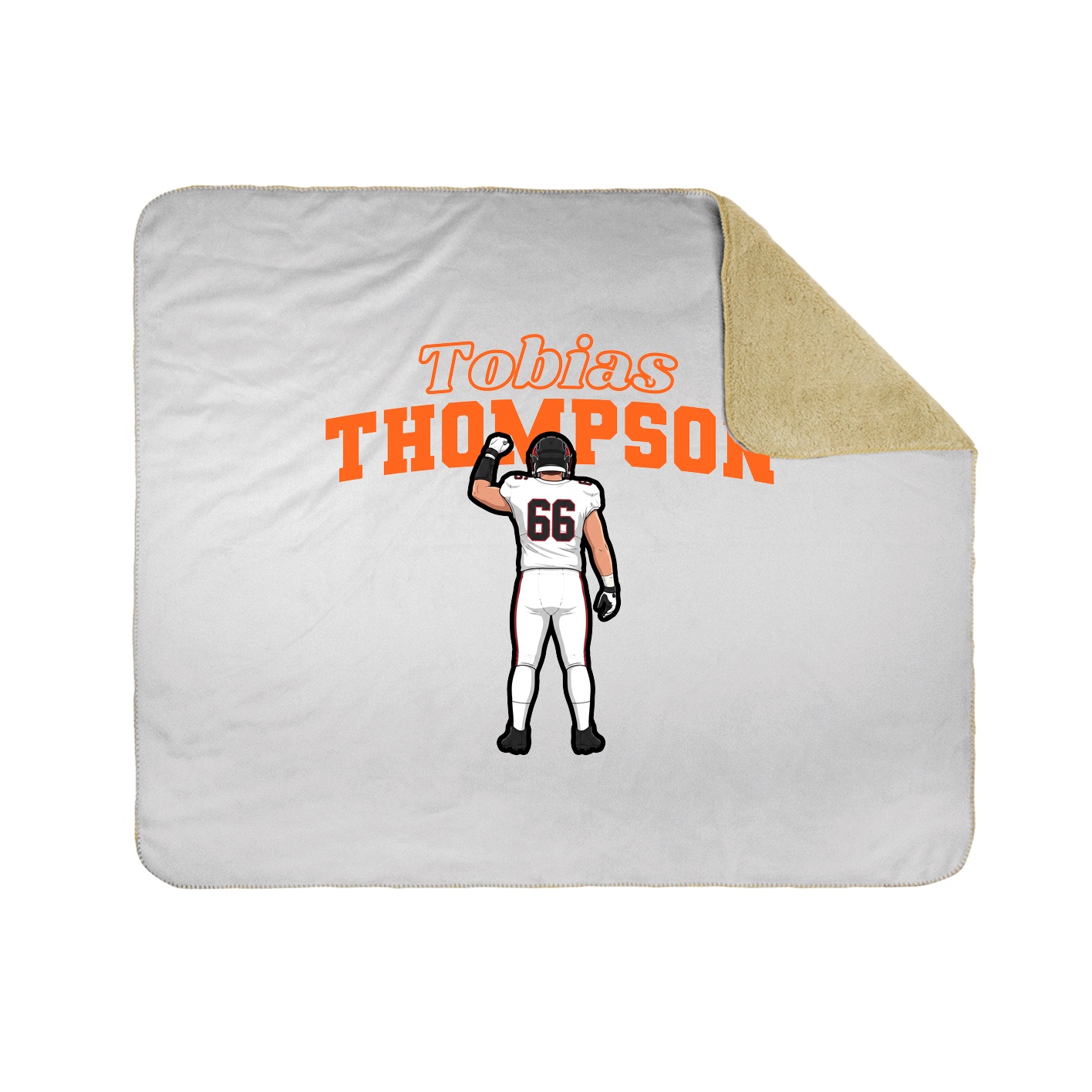 Throw Blanket — Name Arch in White