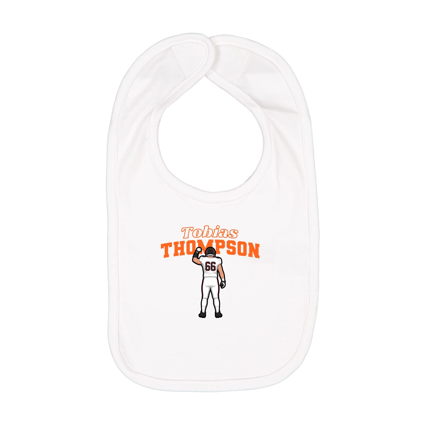 Infant Bib — Name Arch in White