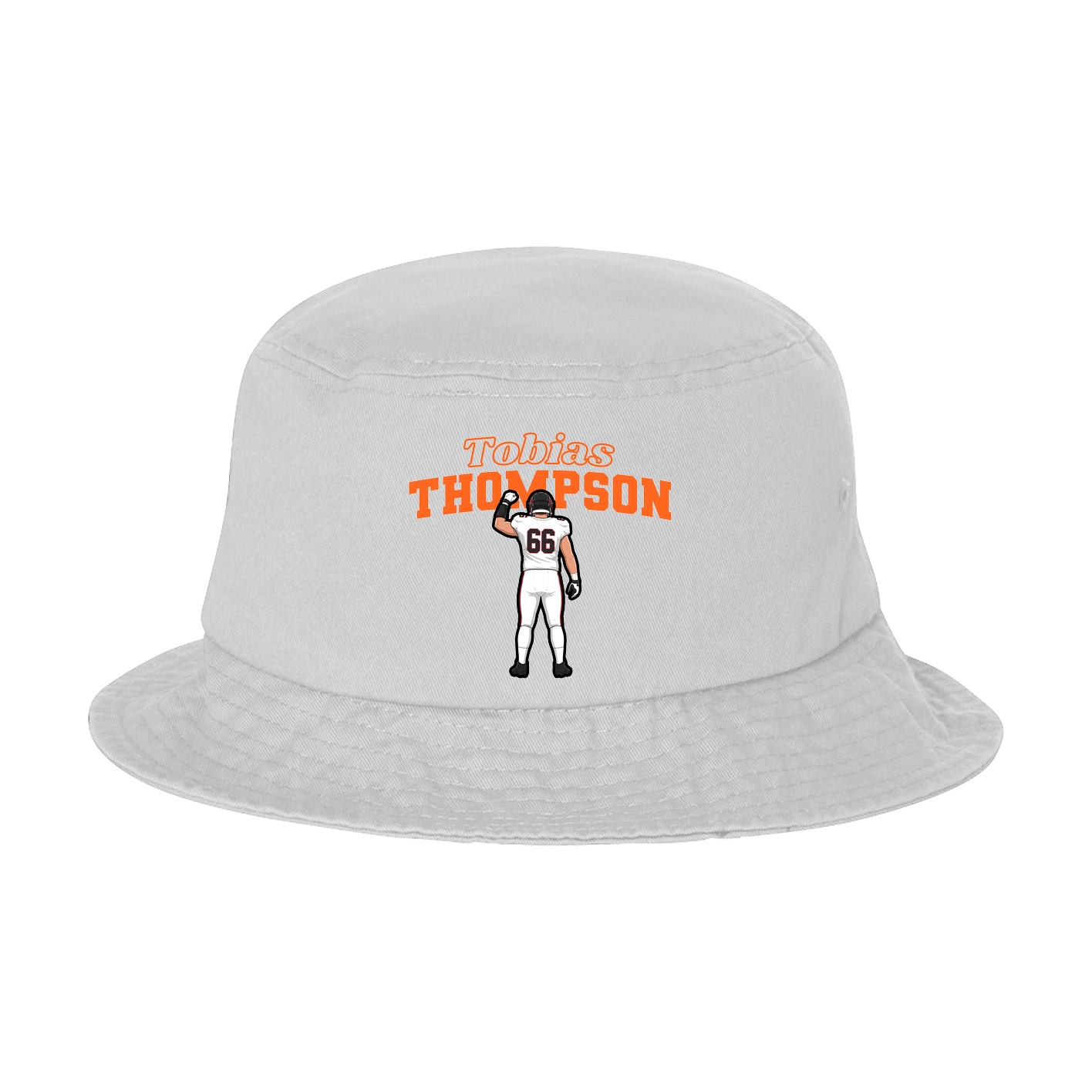 Bucket Cap — Name Arch in White