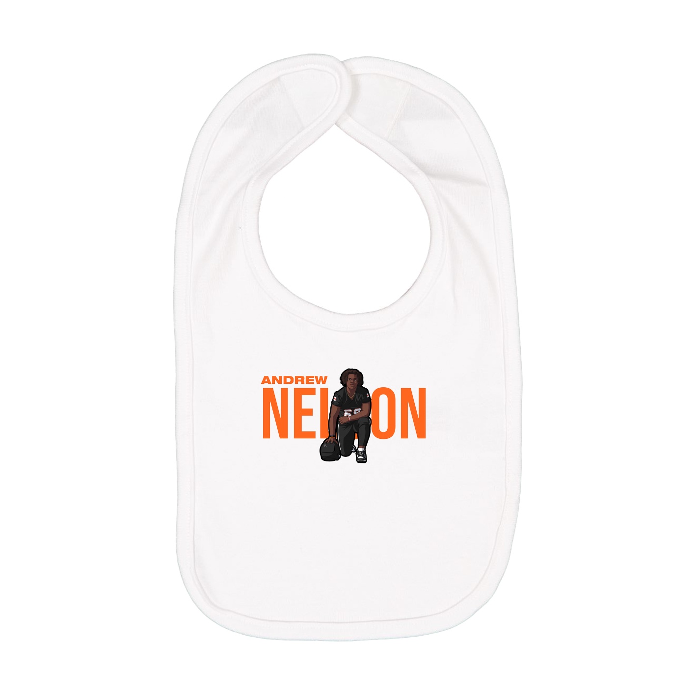 Infant Bib — Player Name in White
