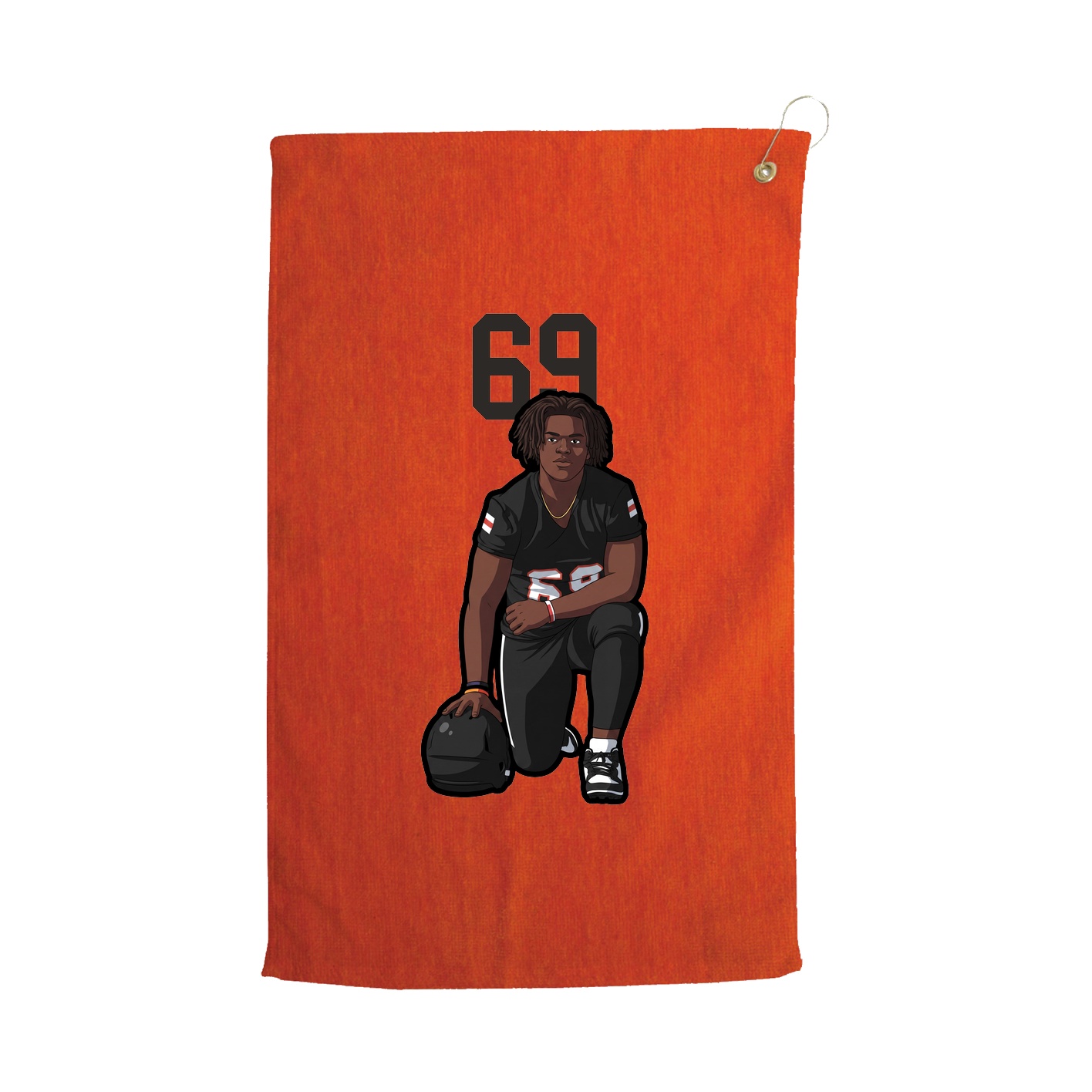 Golf Towel — Number Top in Orange