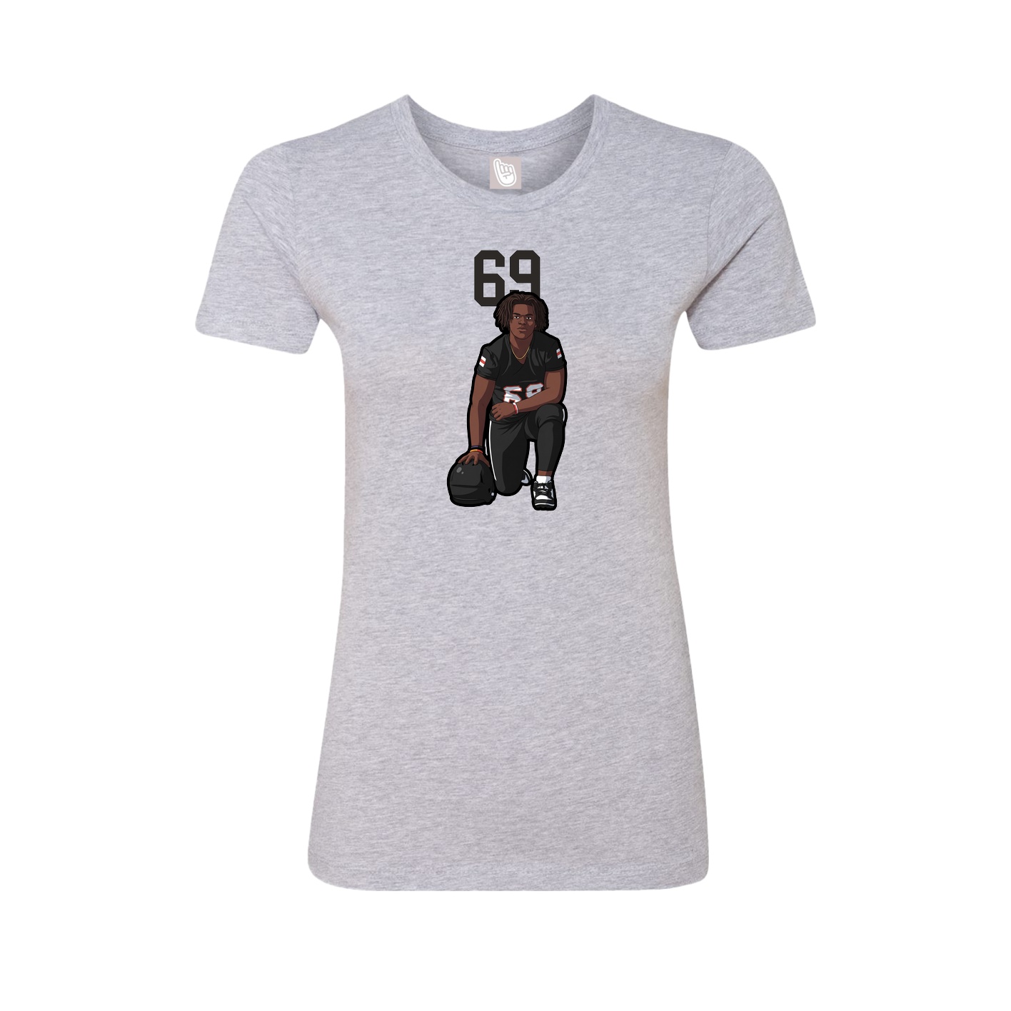 Fitted Women's Tee — Number Top in Grey