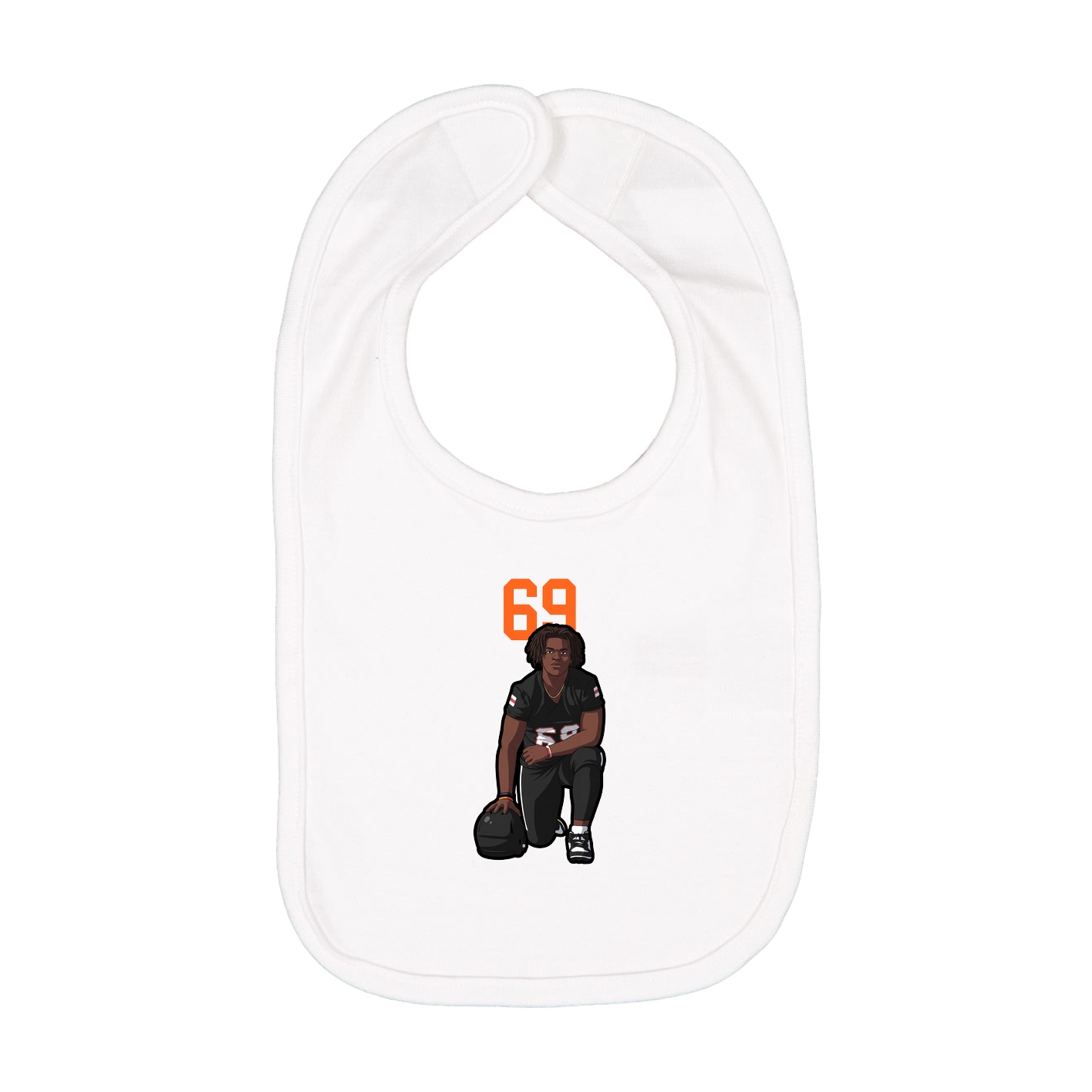Infant Bib — Number Top in White
