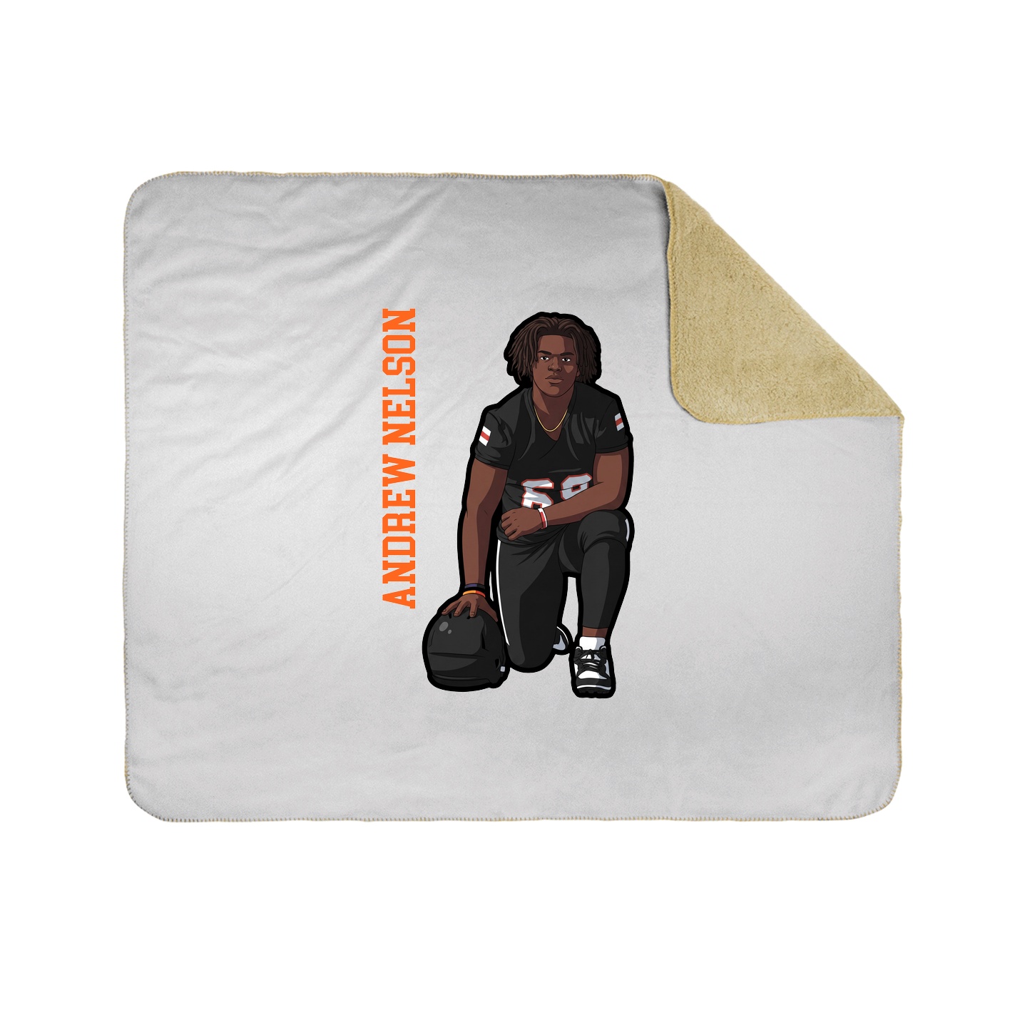 Throw Blanket — Name Vertical in White
