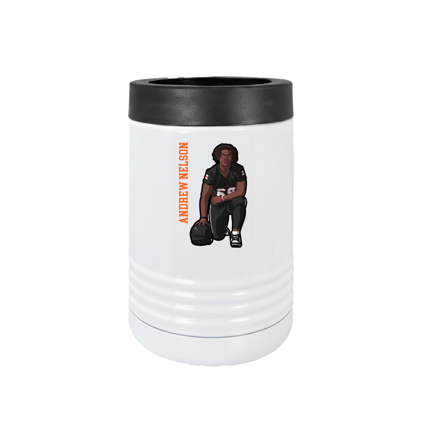 Beverage Holder — Name Vertical in White