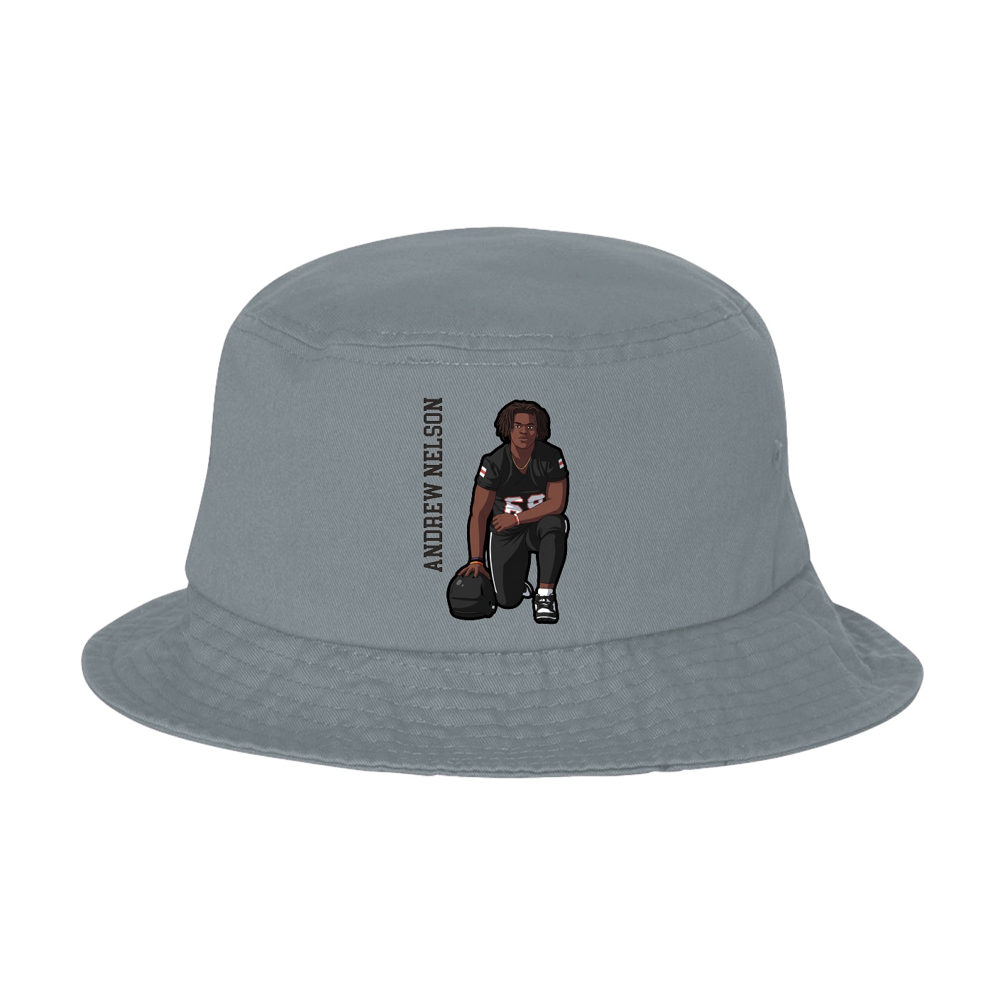 Bucket Cap — Name Vertical in Grey