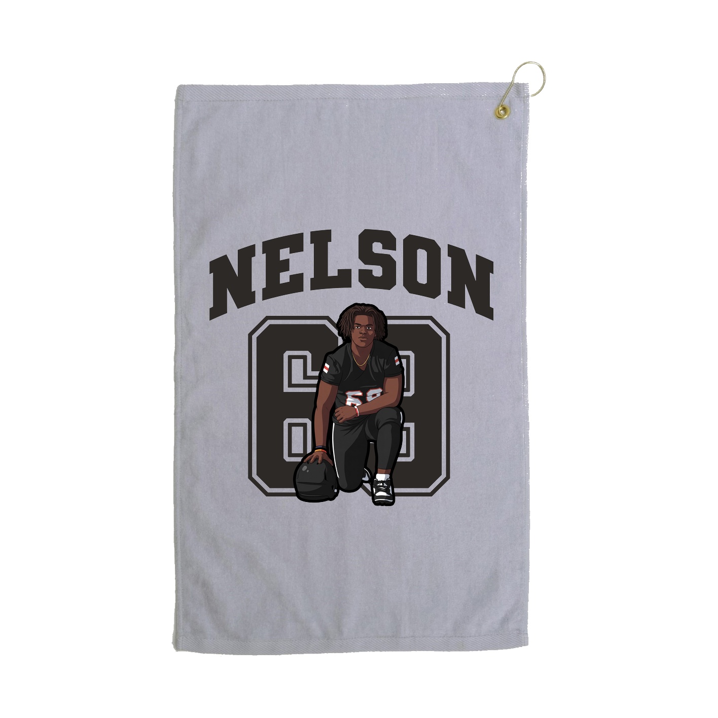 Golf Towel — Number in Grey