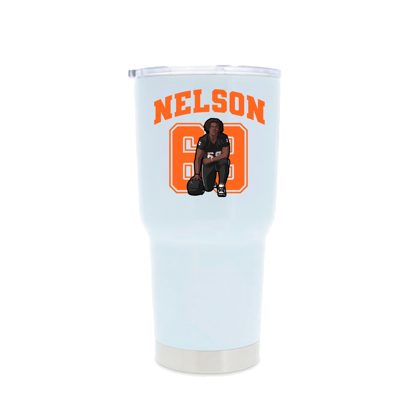 30oz Stainless Steel Tumbler — Number in White