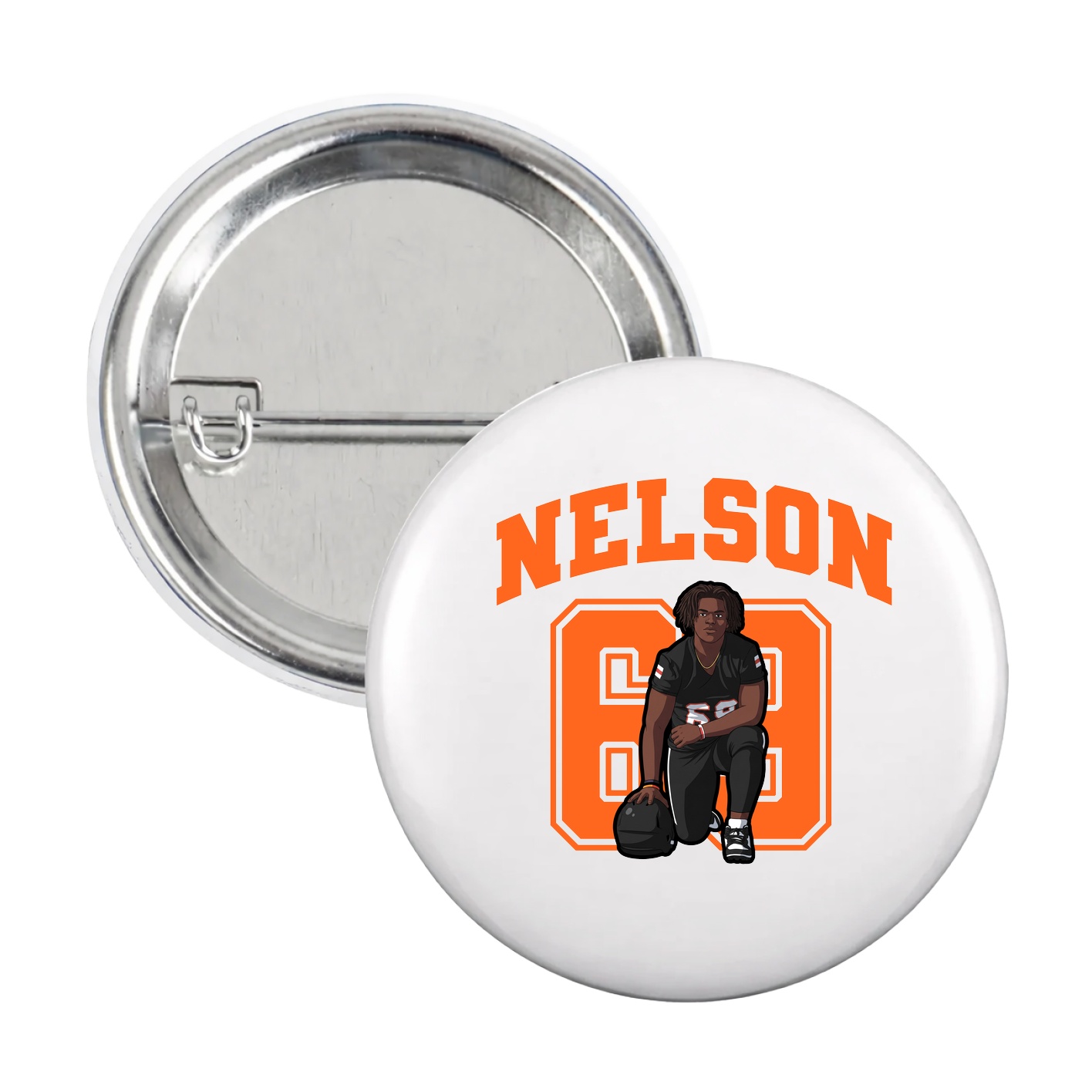 Game Day Button — Number in White