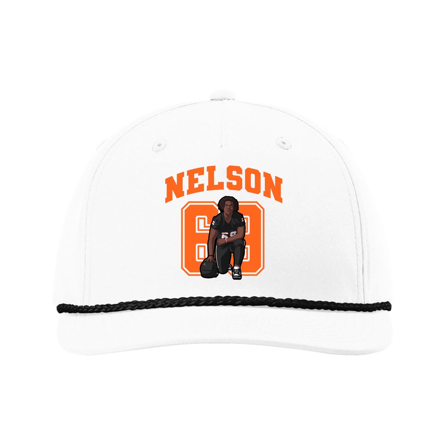 Five-Panel Classic Rope Cap — Number in White