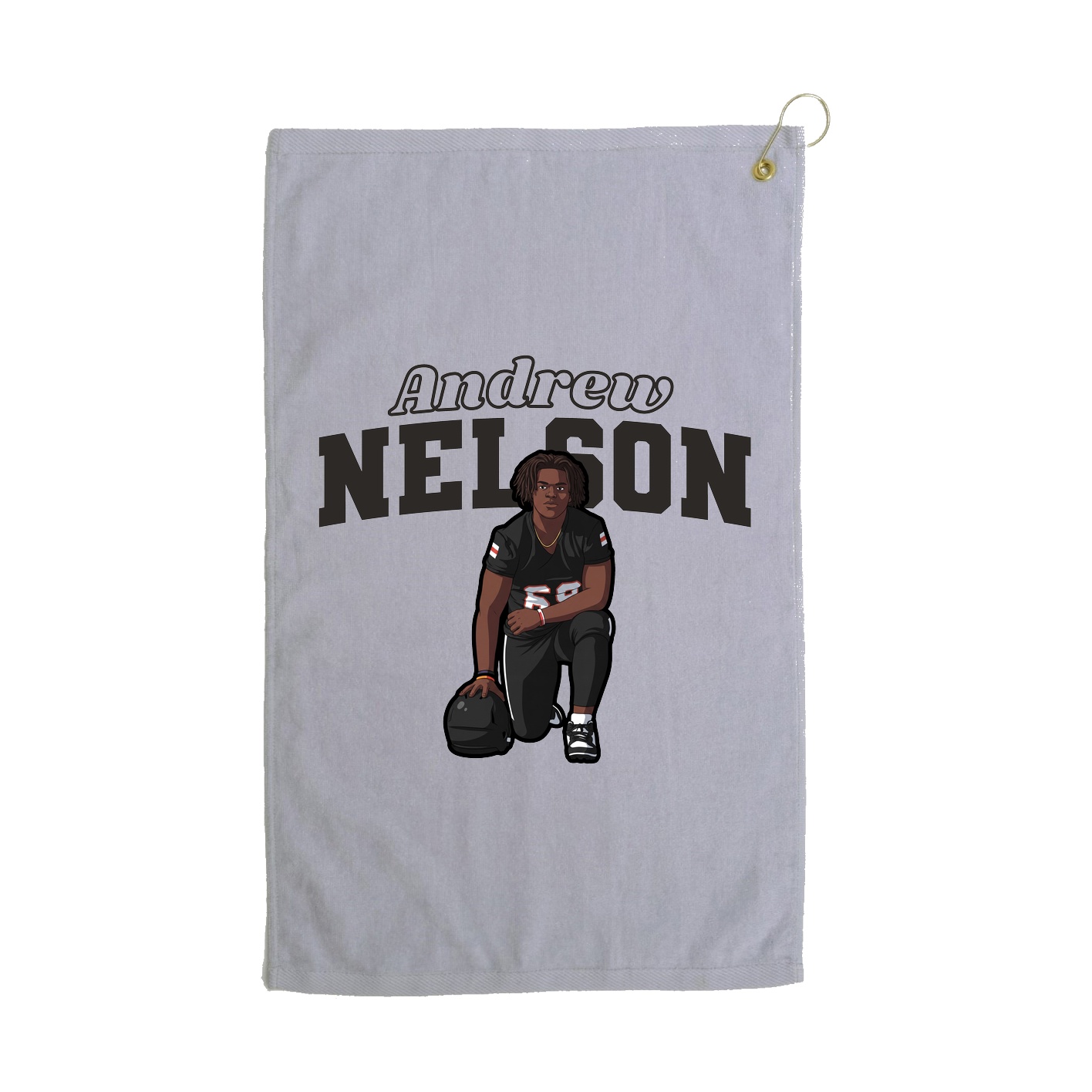 Golf Towel — Name Arch in Grey