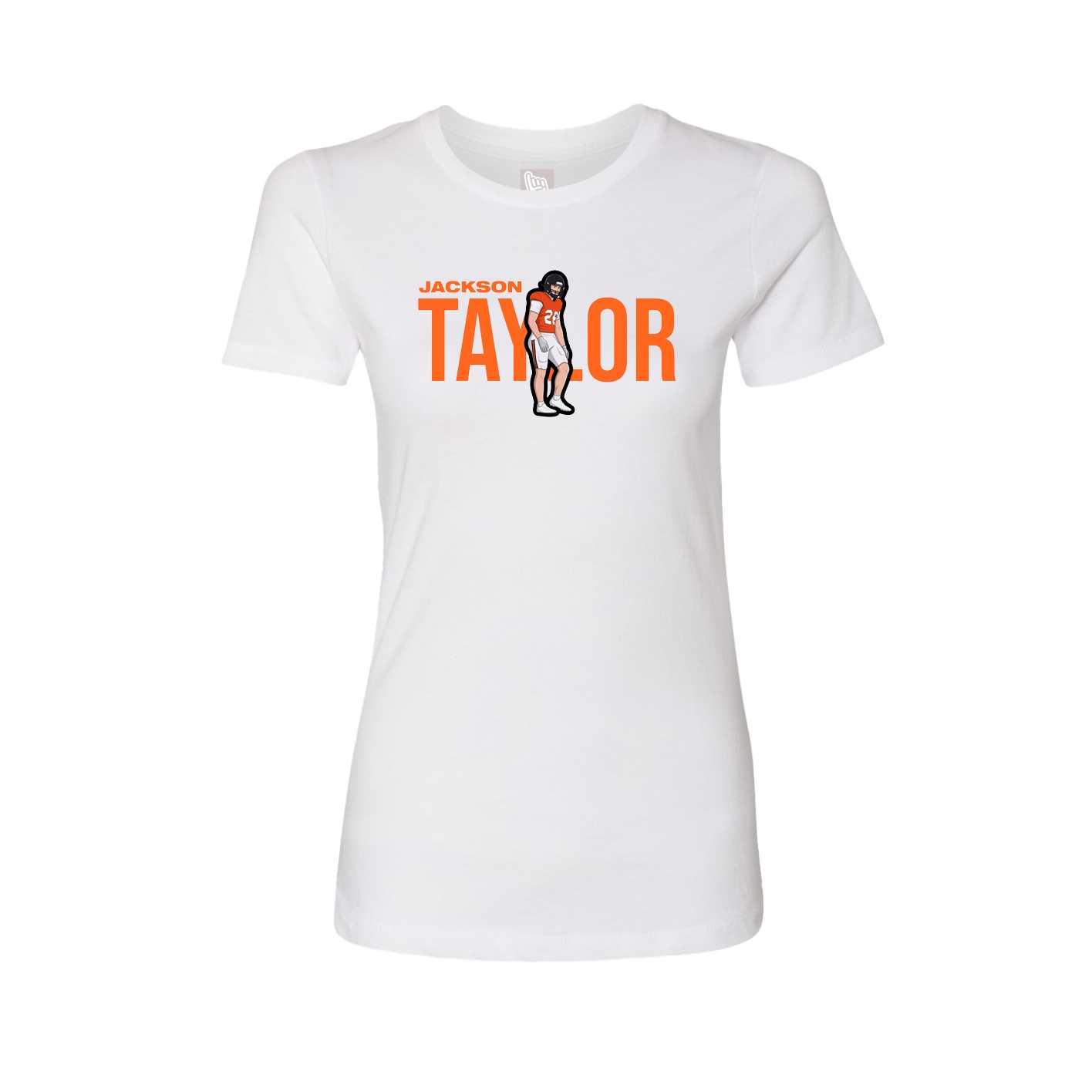 Fitted Women's Tee — Player Name in White