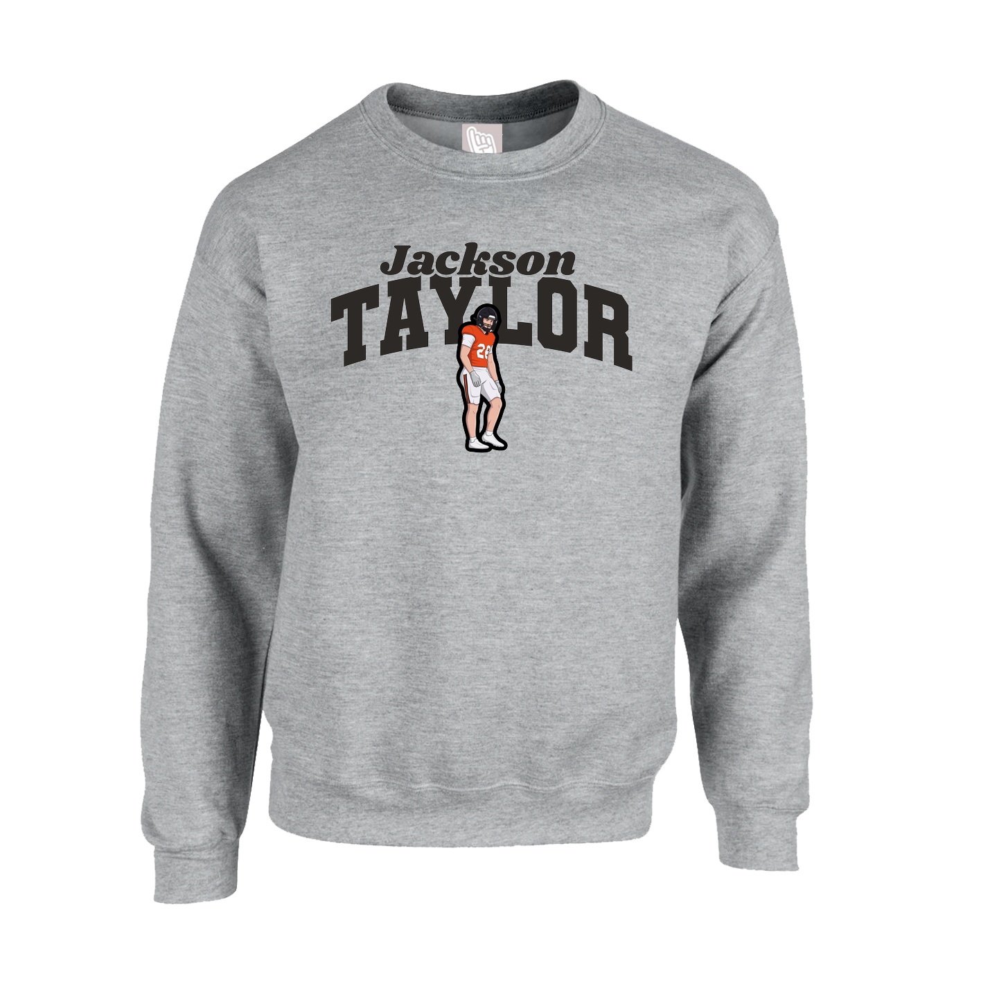 Fleece Crew — Signature Arch in Grey