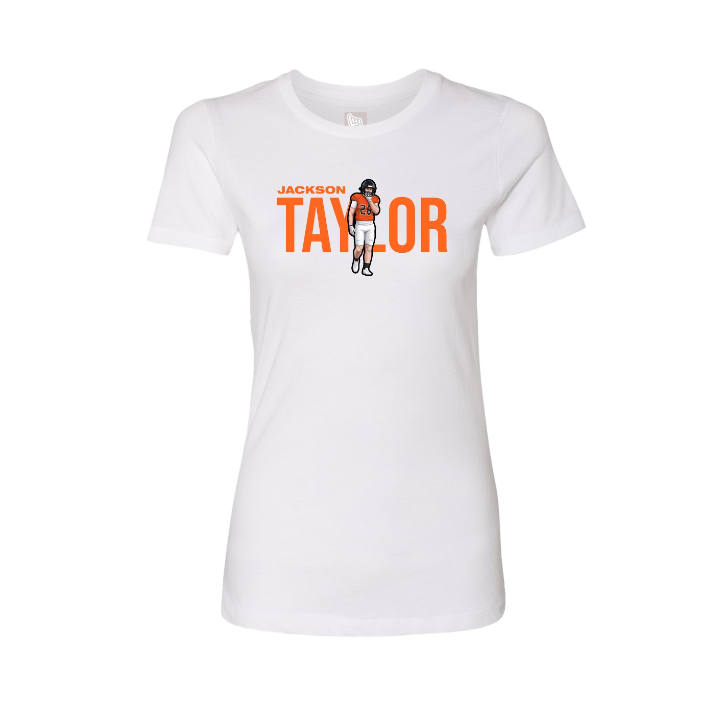 Fitted Women's Tee — Player Name in White