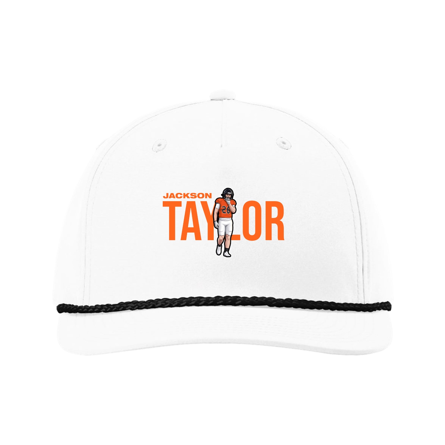 Five-Panel Classic Rope Cap — Player Name in White
