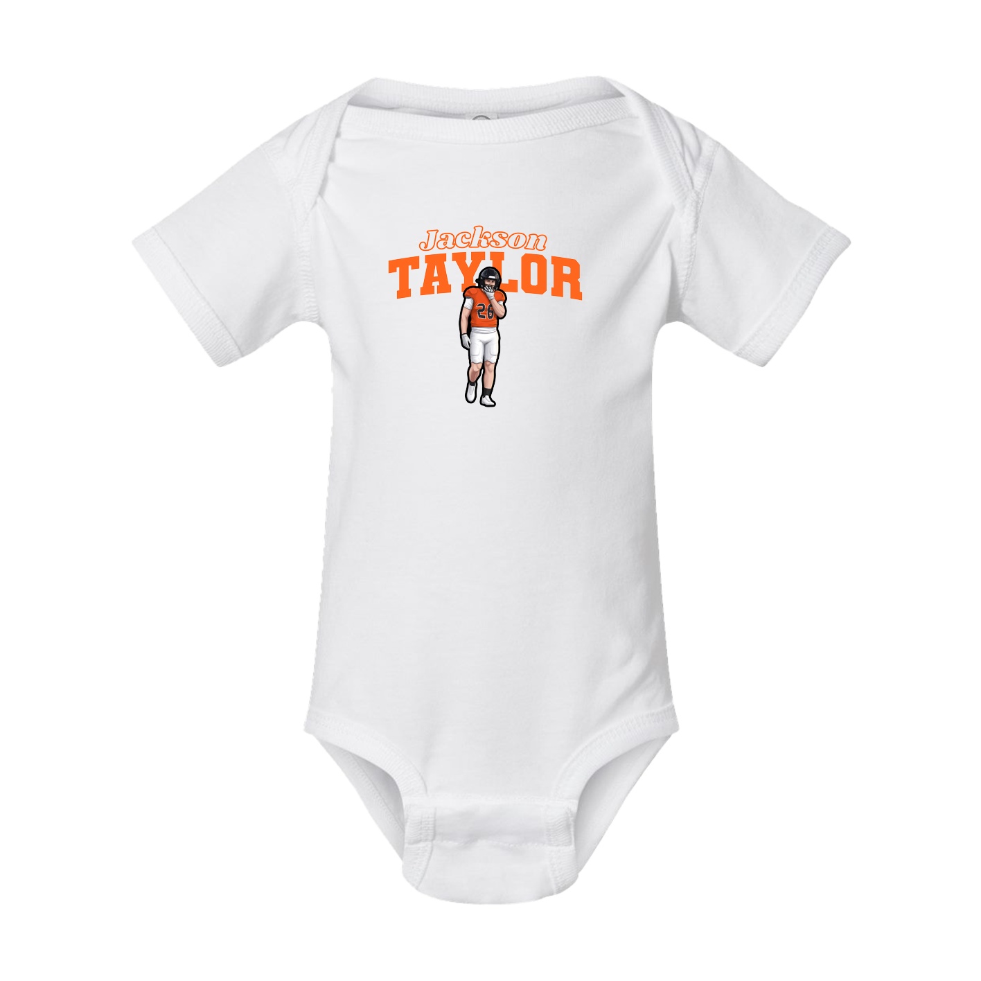 Baby Onesie — Name Arch in White