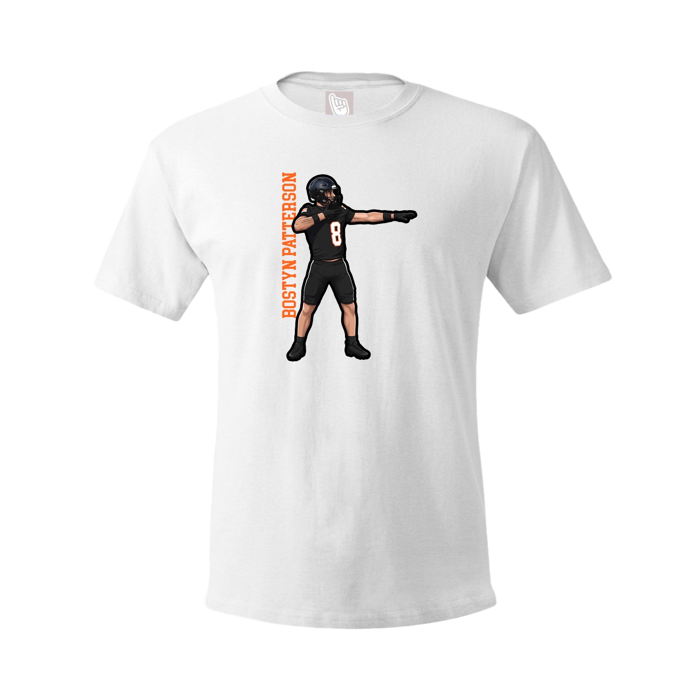 Tee — Name Vertical in White