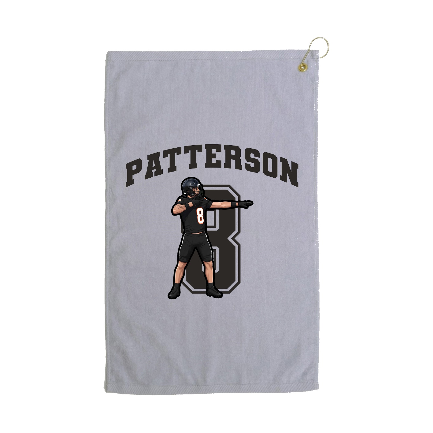 Golf Towel — Number in Grey