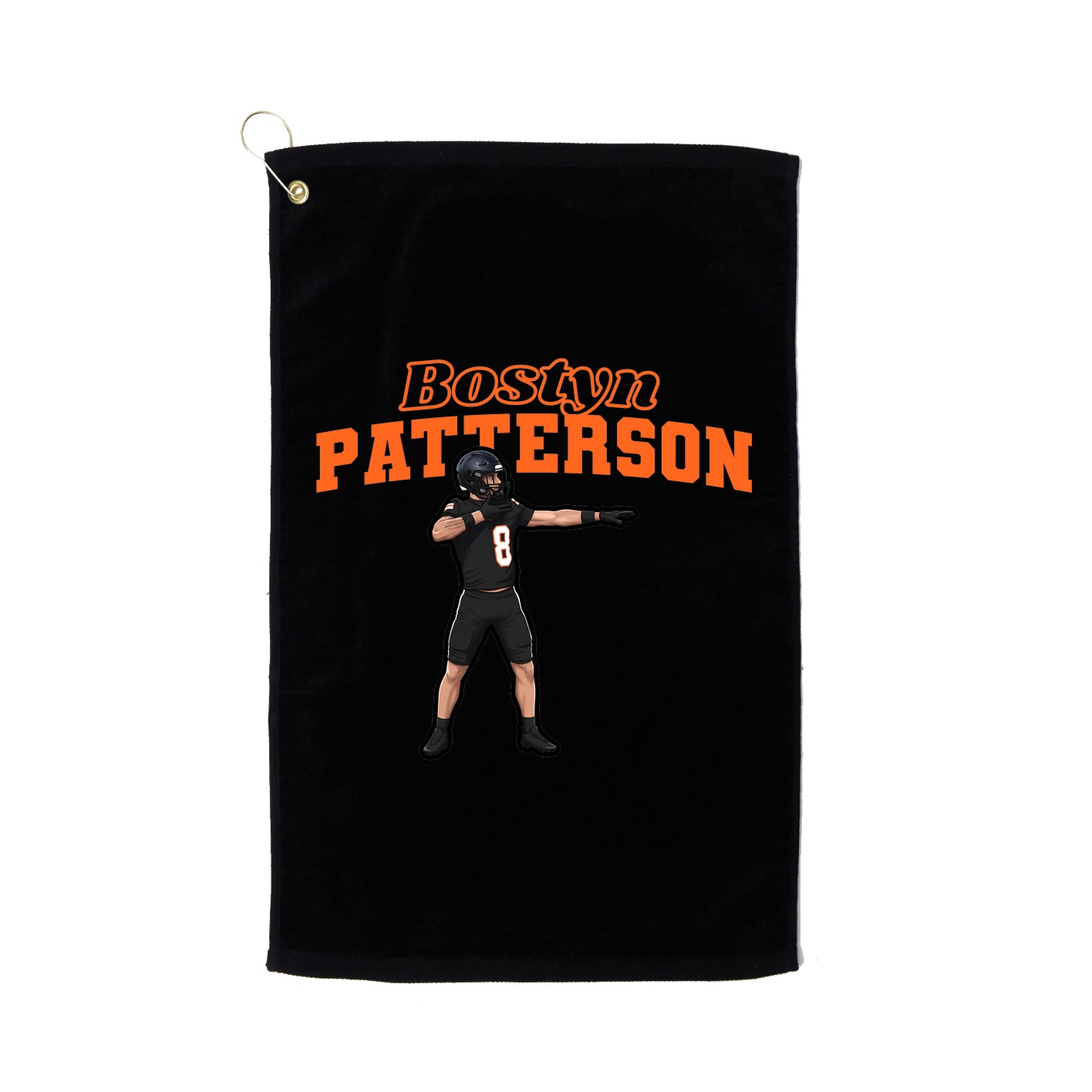 Golf Towel — Name Arch in Black