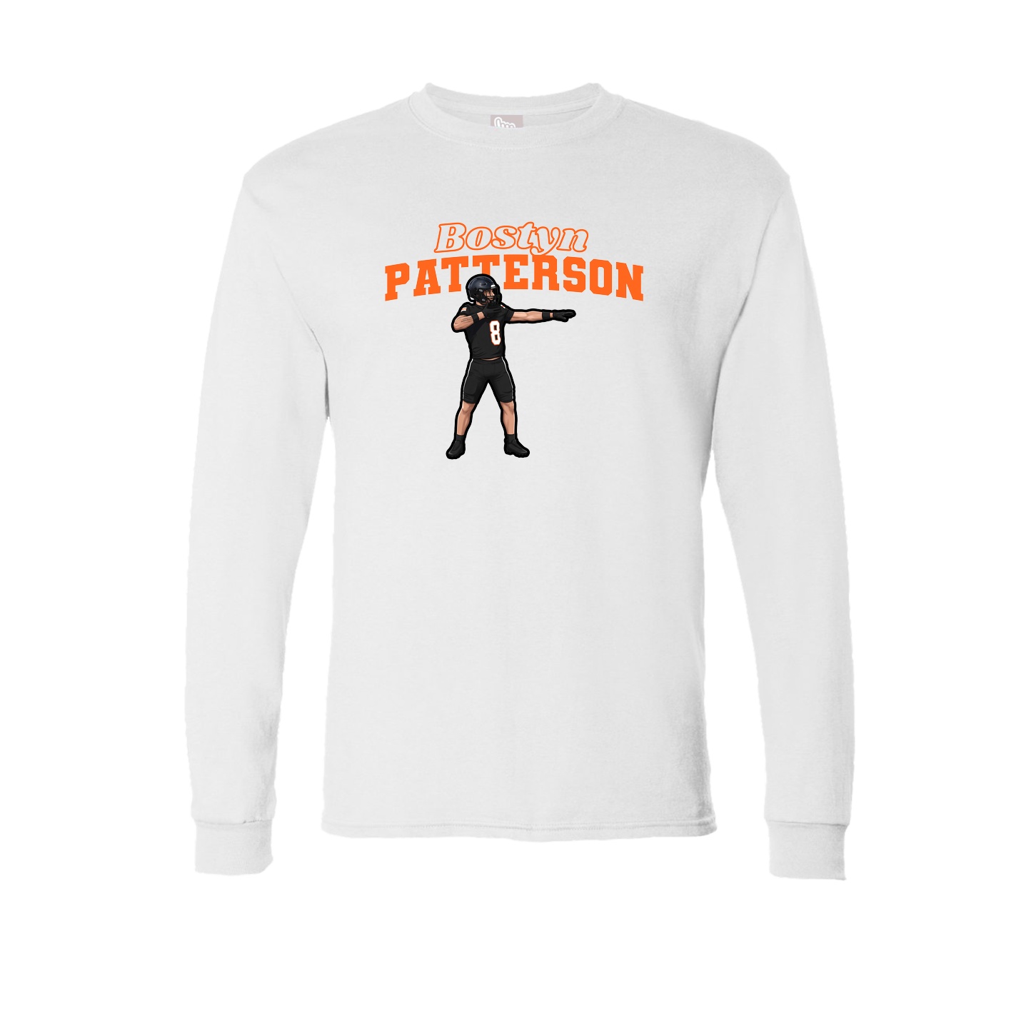 Long Sleeve Tee — Name Arch in White