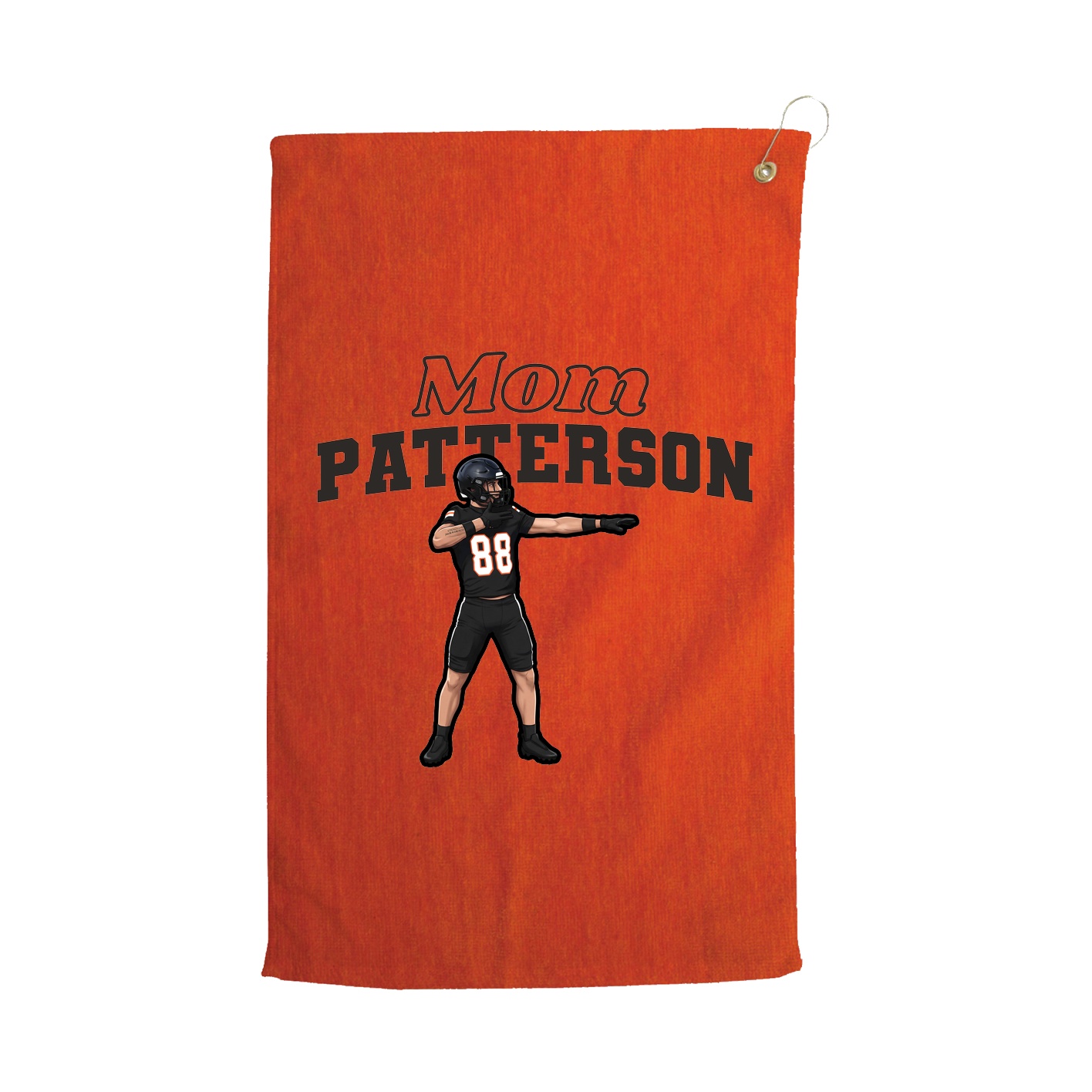 Golf Towel — Mothers Day Block in Orange